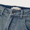 Wide Leg Stamped Denim Pant - Lt. Indigo sold by Honor the Gift