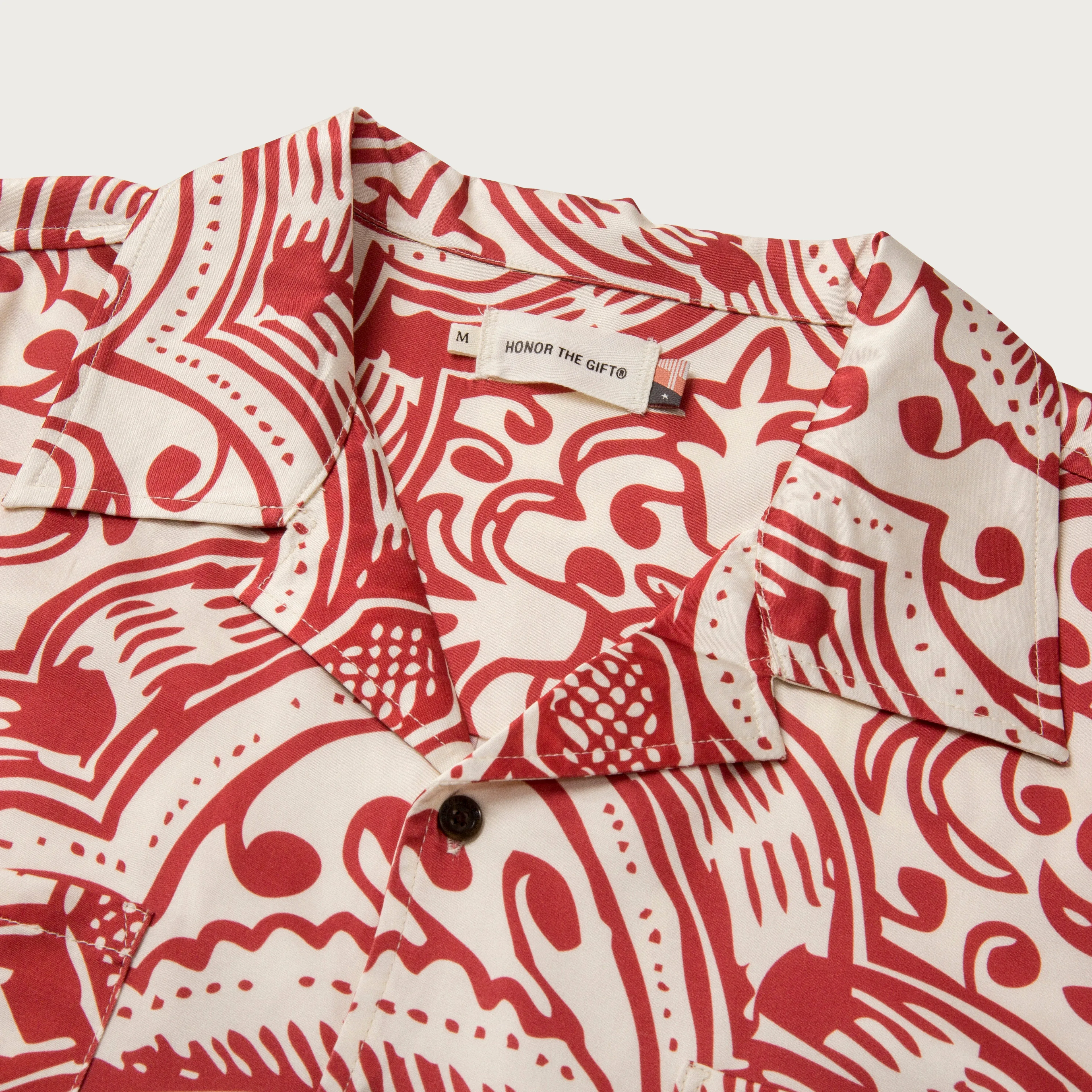 L/S Printed Woven Button Up - Brick sold by Honor the Gift product image thumbnail 5