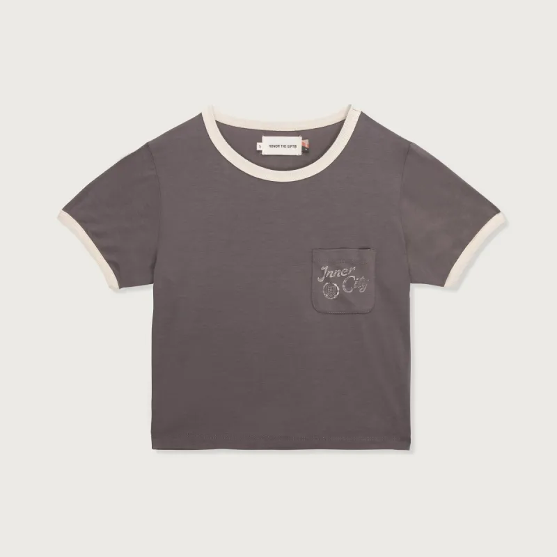Womens Neighborhood Pocket T-Shirt - Black sold by Honor the Gift