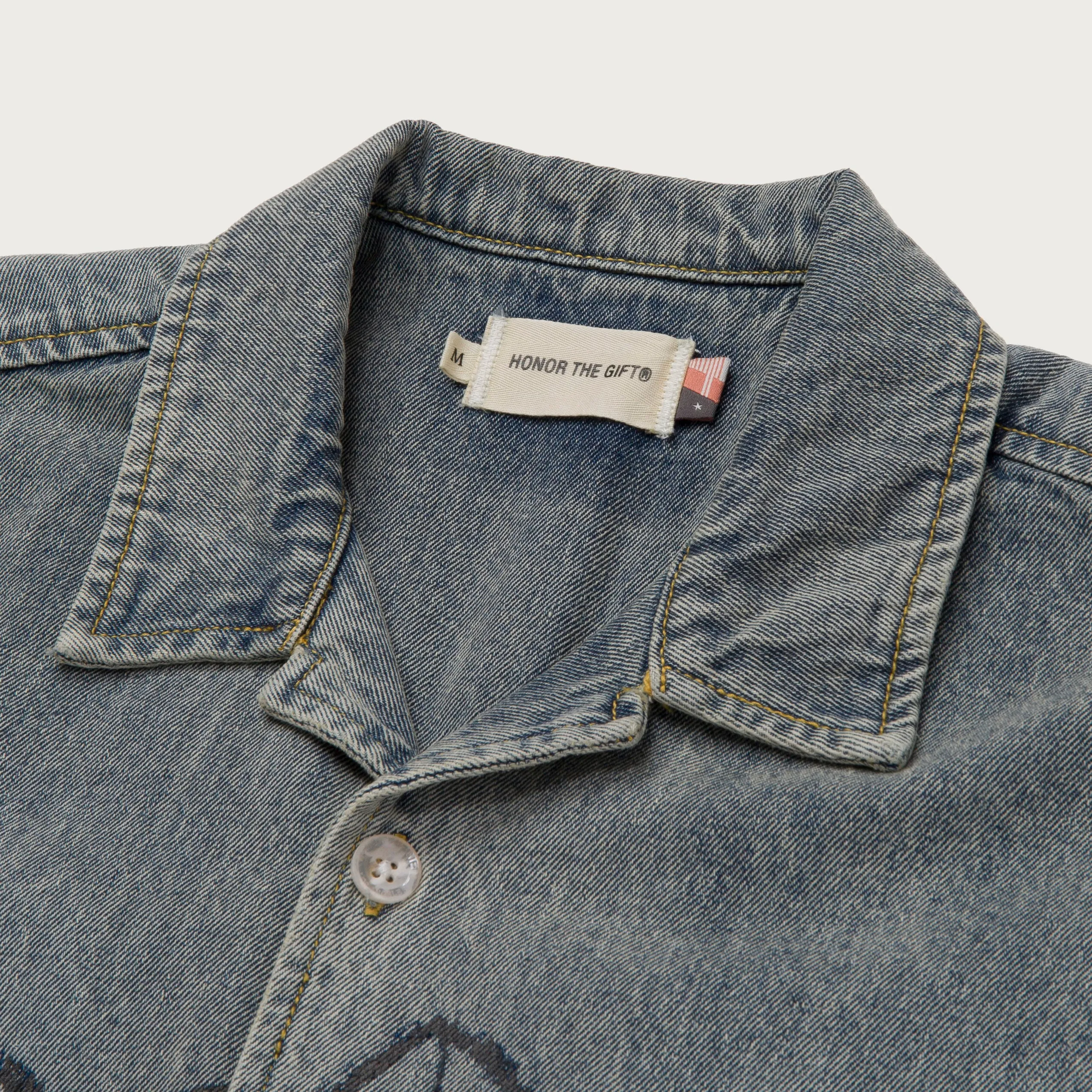 S/S Denim Woven Shirt - Indigo sold by Honor the Gift product image thumbnail 4