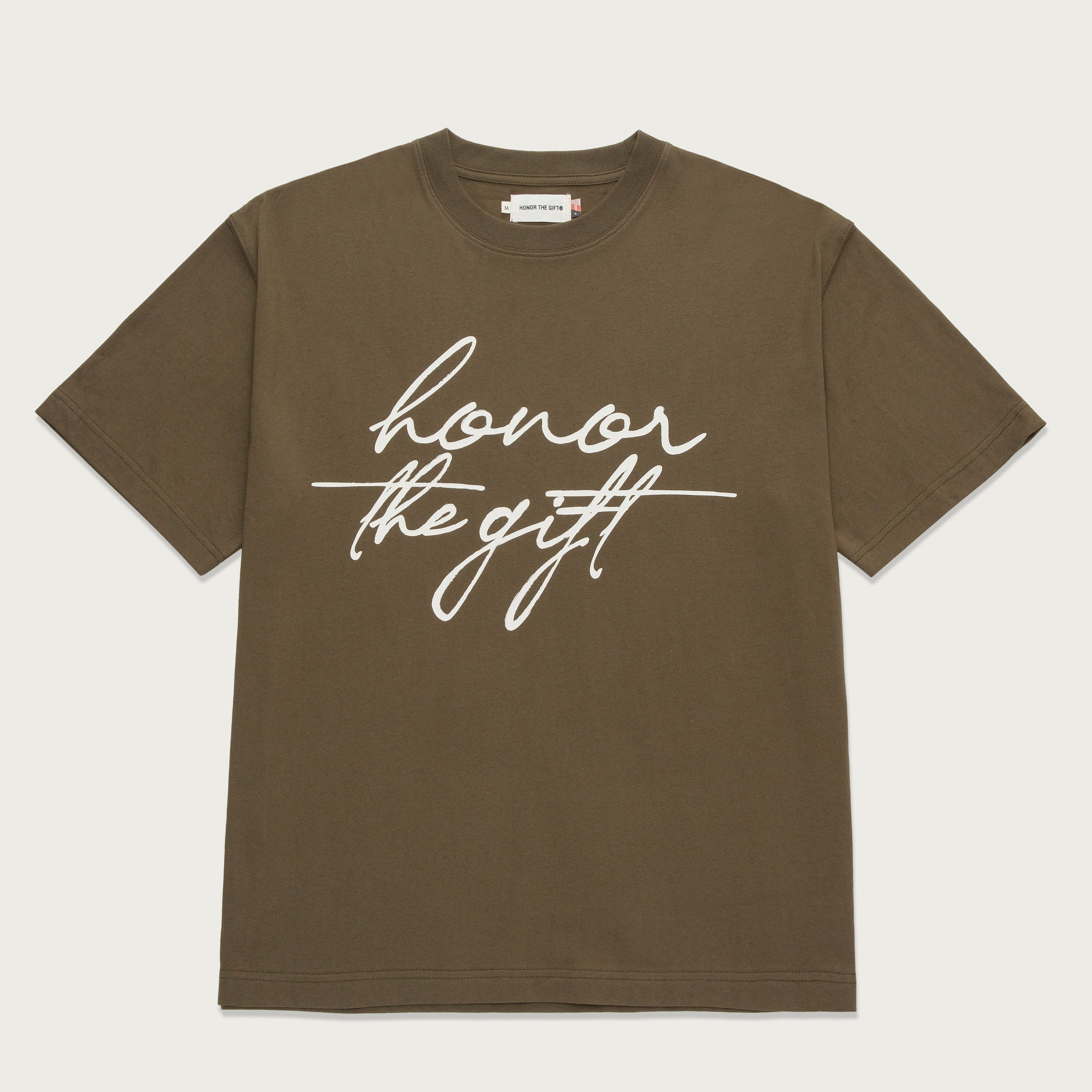 HTG® Script T-Shirt - Olive sold by Honor the Gift