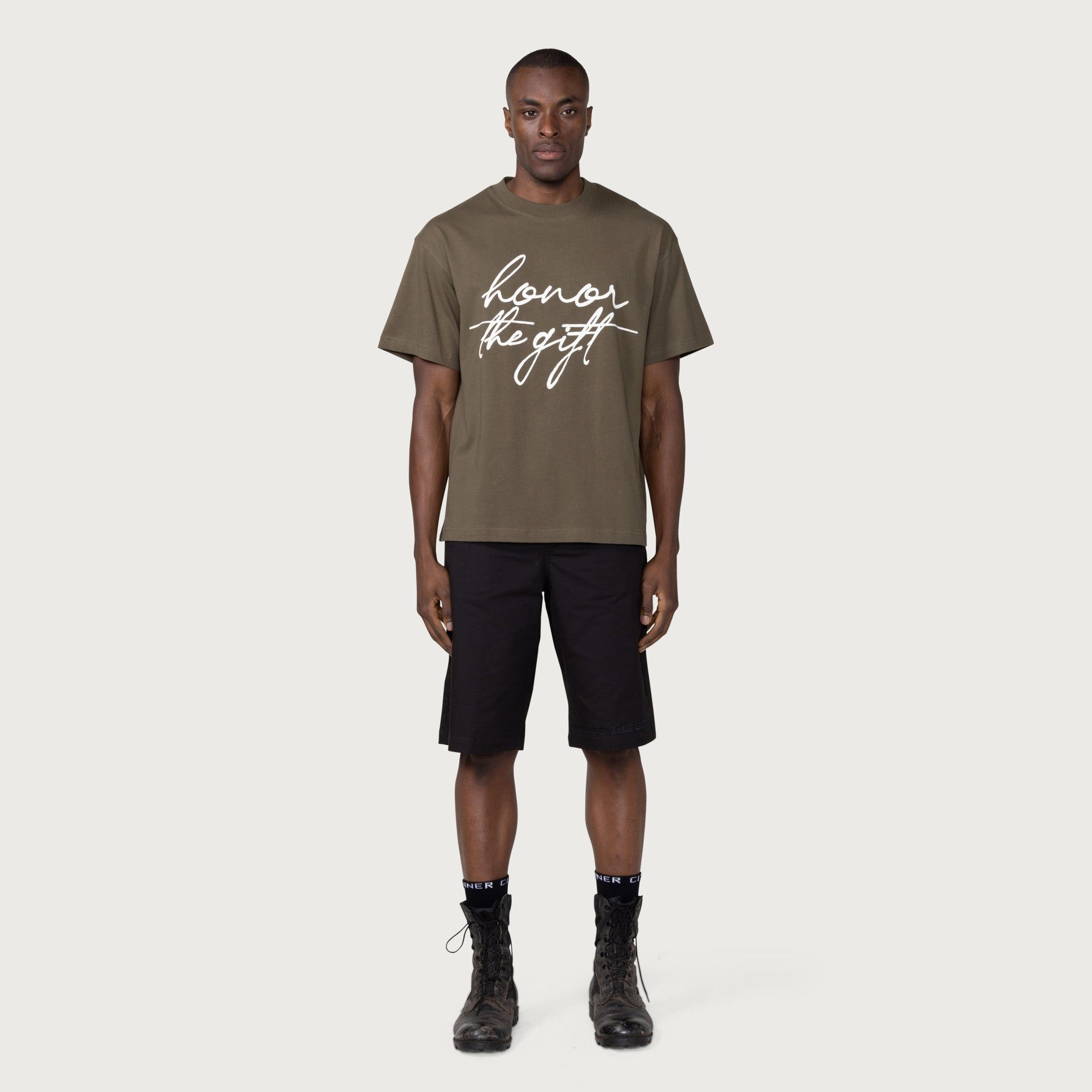 HTG® Script T-Shirt - Olive sold by Honor the Gift product image thumbnail 2