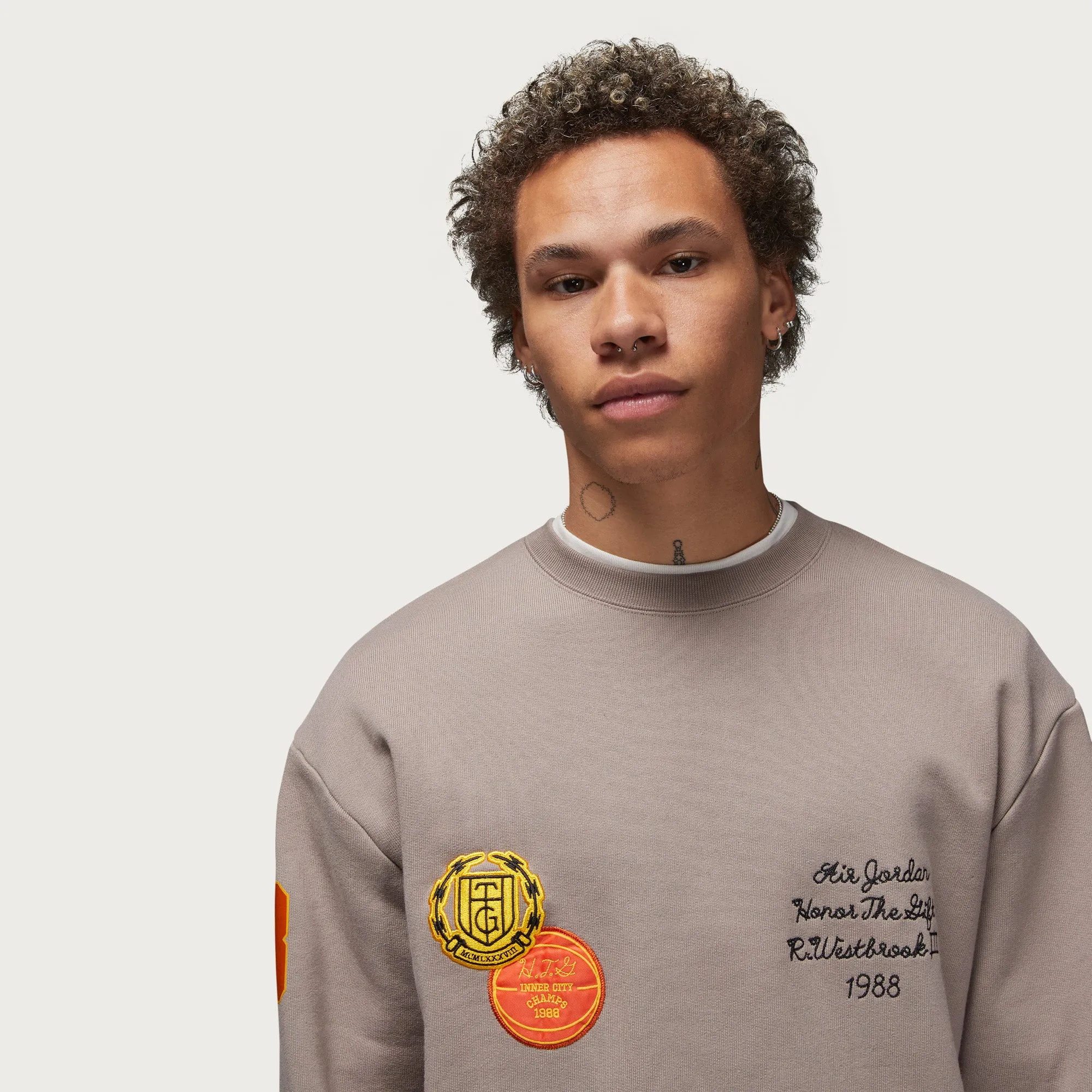 Jordan x HTG® Crewneck - Stone sold by Honor the Gift product image thumbnail 3