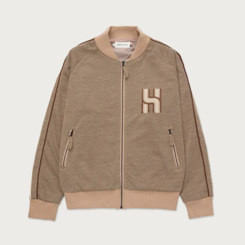 Novelty Knit Track Jacket - Brown sold by Honor the Gift