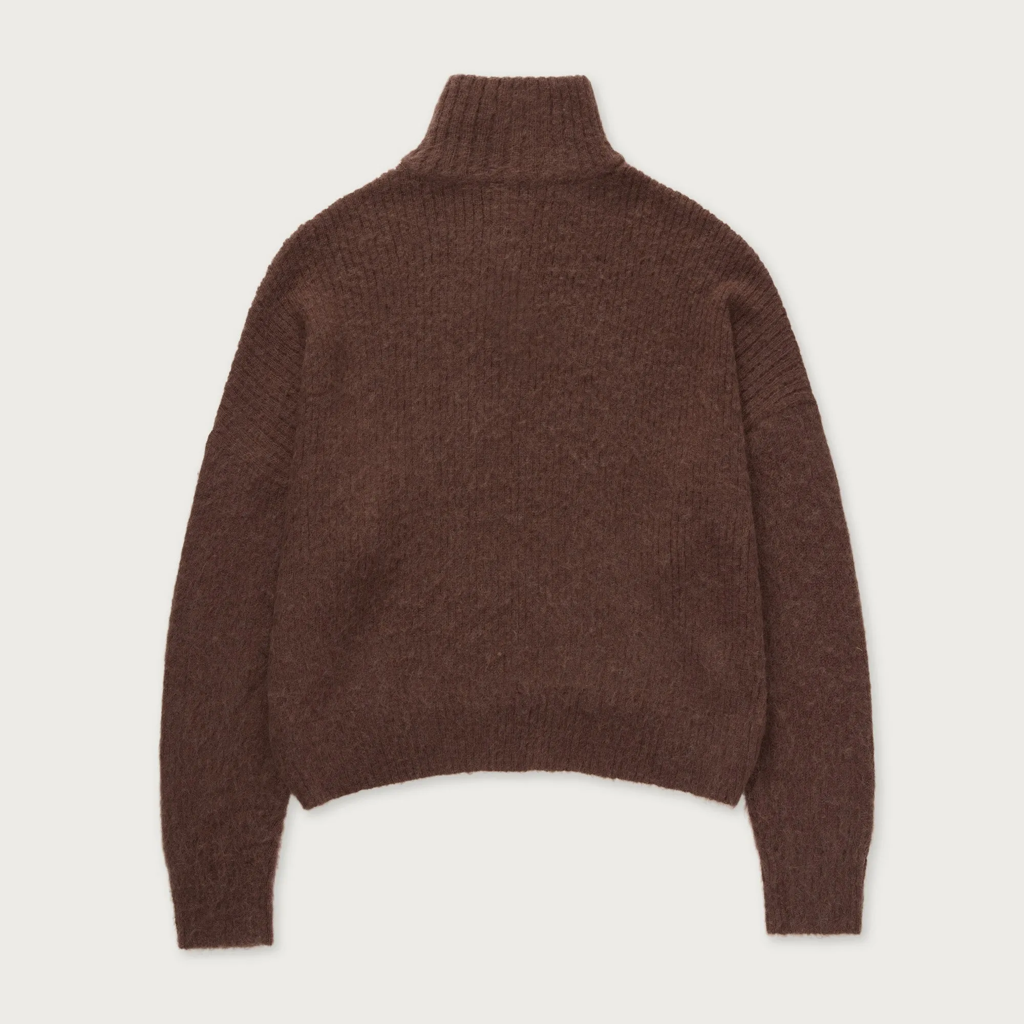 Womens Oversize Knit Quarter Zip - Brown sold by Honor the Gift product image thumbnail 2