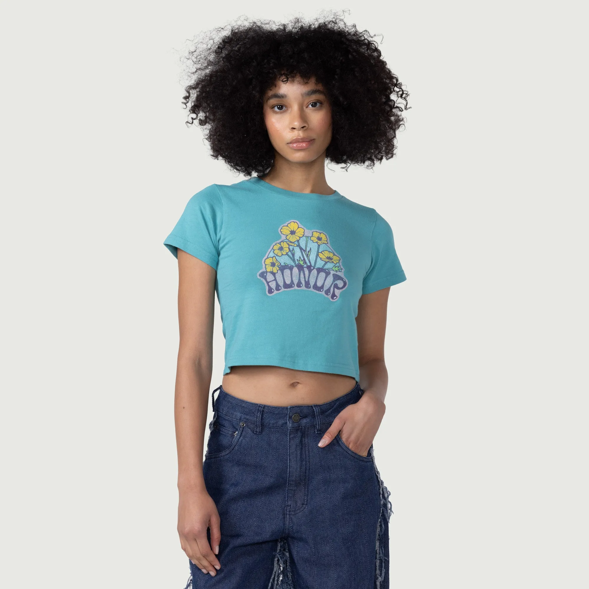 Womens Honor Flower Logo T-Shirt - Teal sold by Honor the Gift product image thumbnail 4