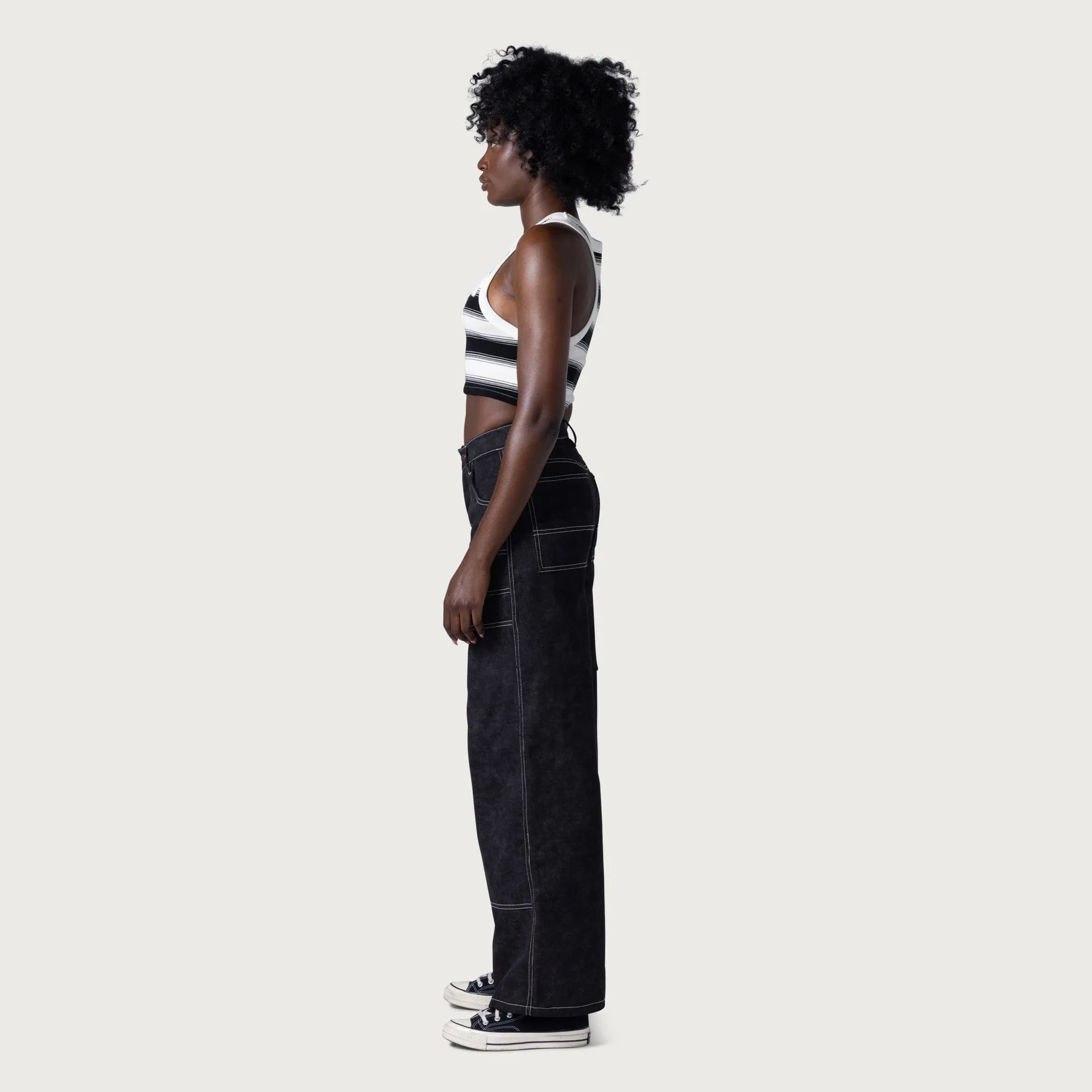 Womens Washed Wide Leg Carpenter Pant - Black sold by Honor the Gift product image thumbnail 5