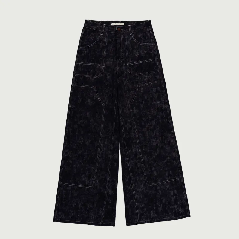 Womens Washed Wide Leg Carpenter Pant - Black sold by Honor the Gift