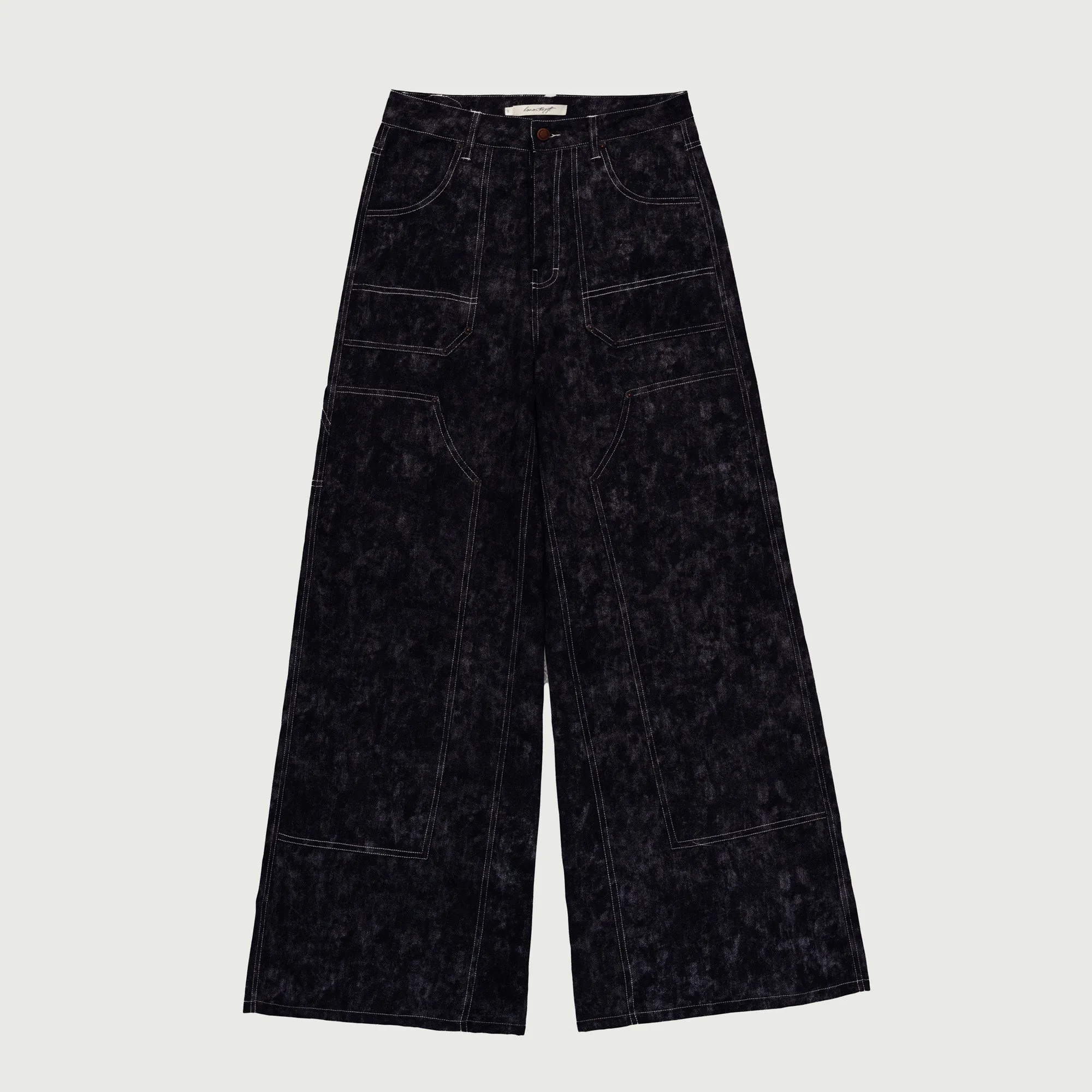 Womens Washed Wide Leg Carpenter Pant - Black sold by Honor the Gift