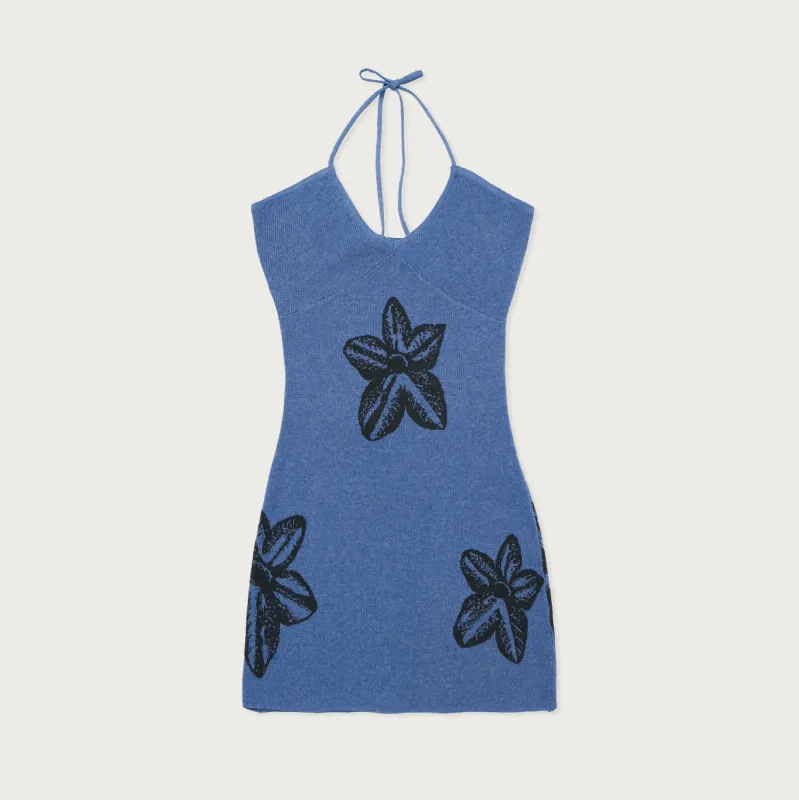 Womens Floral Knit Dress - Blue sold by Honor the Gift