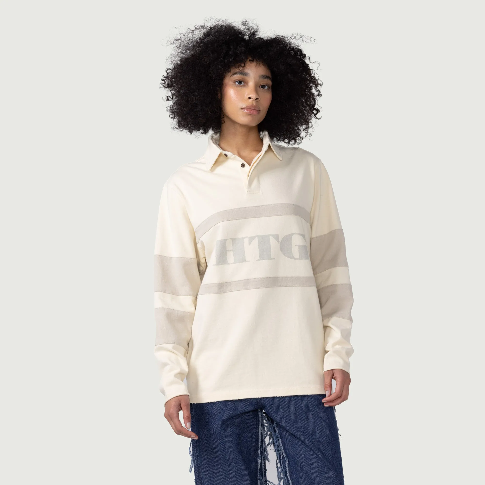 Womens Oversized Rugby Top - Bone sold by Honor the Gift product image thumbnail 4