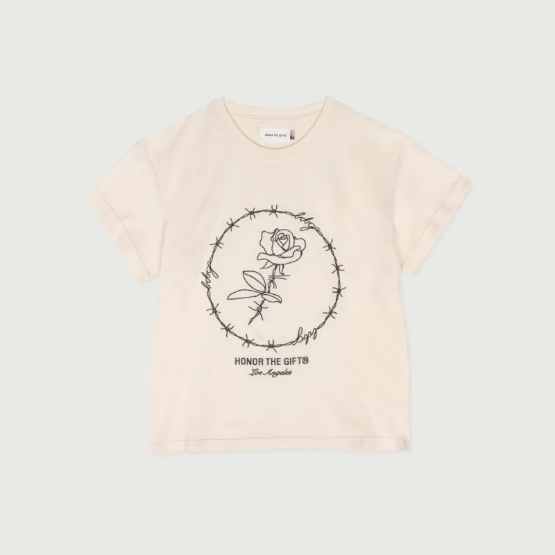 Womens Barbwire Rose T-Shirt - Bone made by Honor the Gift