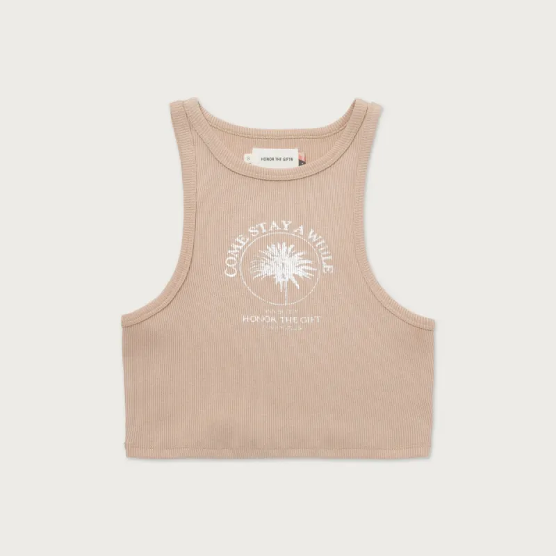 Womens HTG® Crop Tank - Oatmeal sold by Honor the Gift