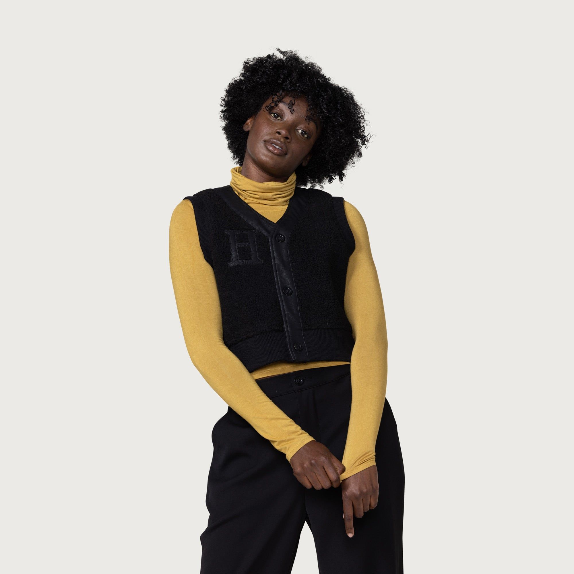 Womens Bonded Vegan Leather Vest - Black sold by Honor the Gift product image thumbnail 4