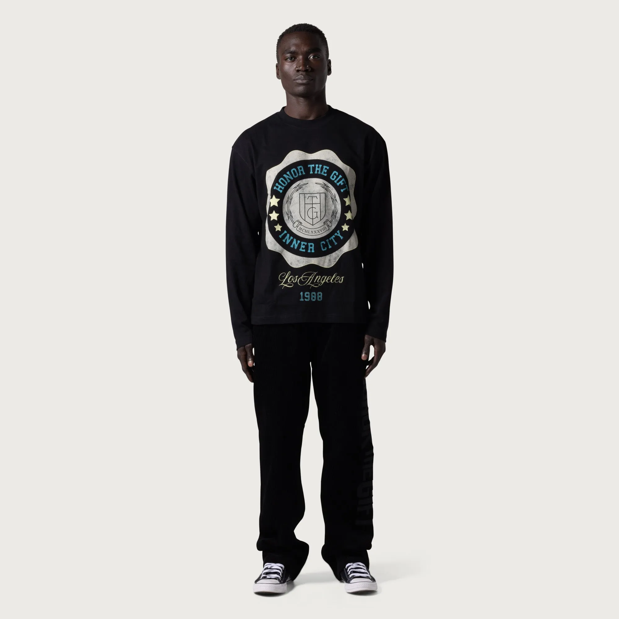 HTG® Seal Logo L/S T-Shirt - Black sold by Honor the Gift product image thumbnail 3