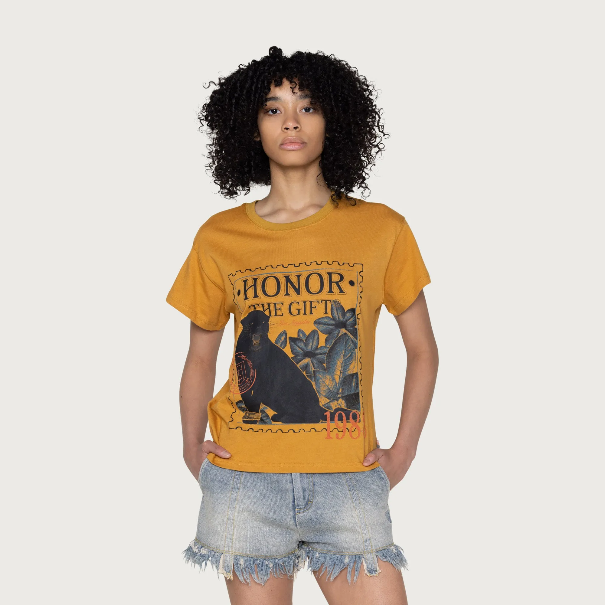 Womens 1988 Stamp T-Shirt - Mustard sold by Honor the Gift product image thumbnail 5