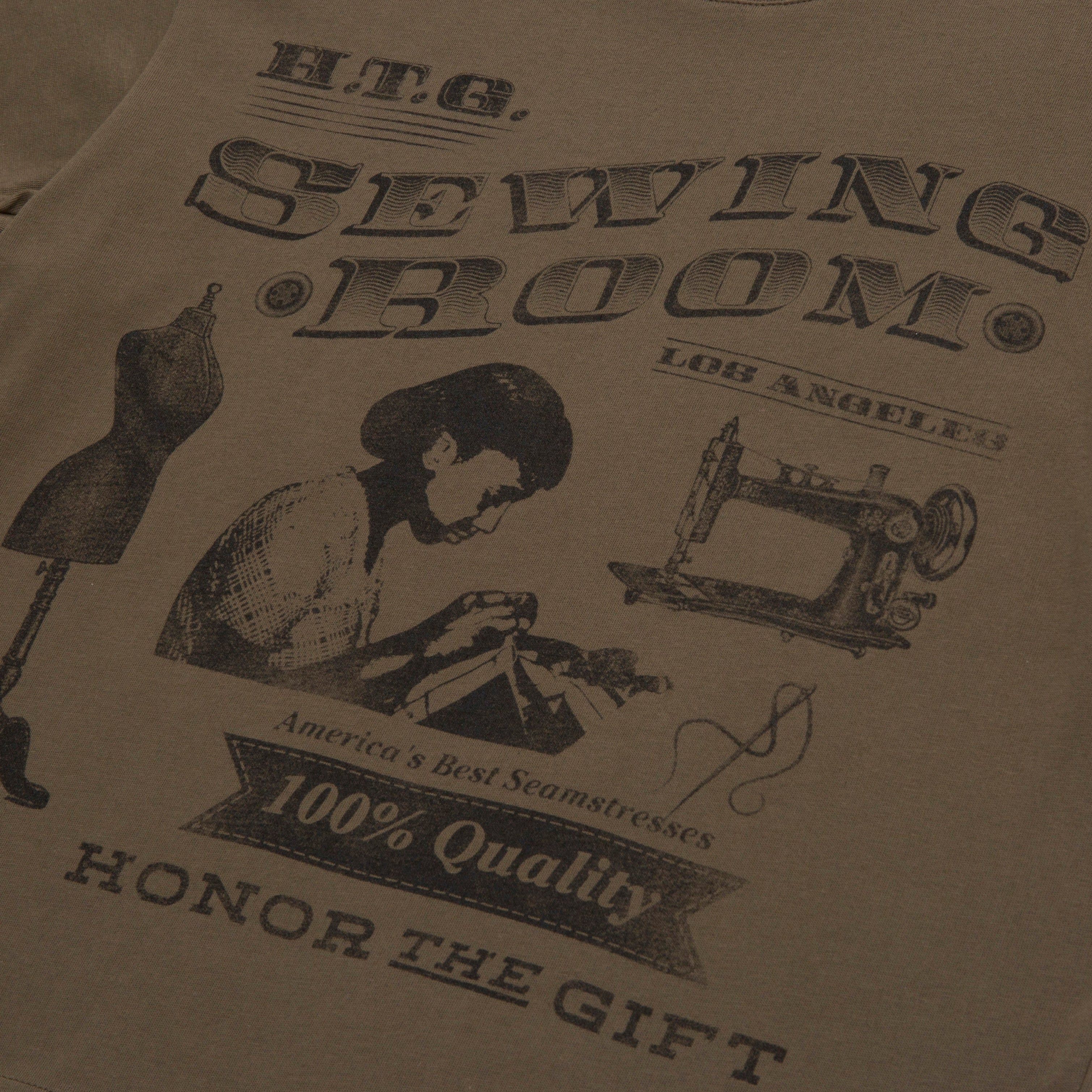 Womens Sewing Room T-Shirt - Olive sold by Honor the Gift product image thumbnail 4