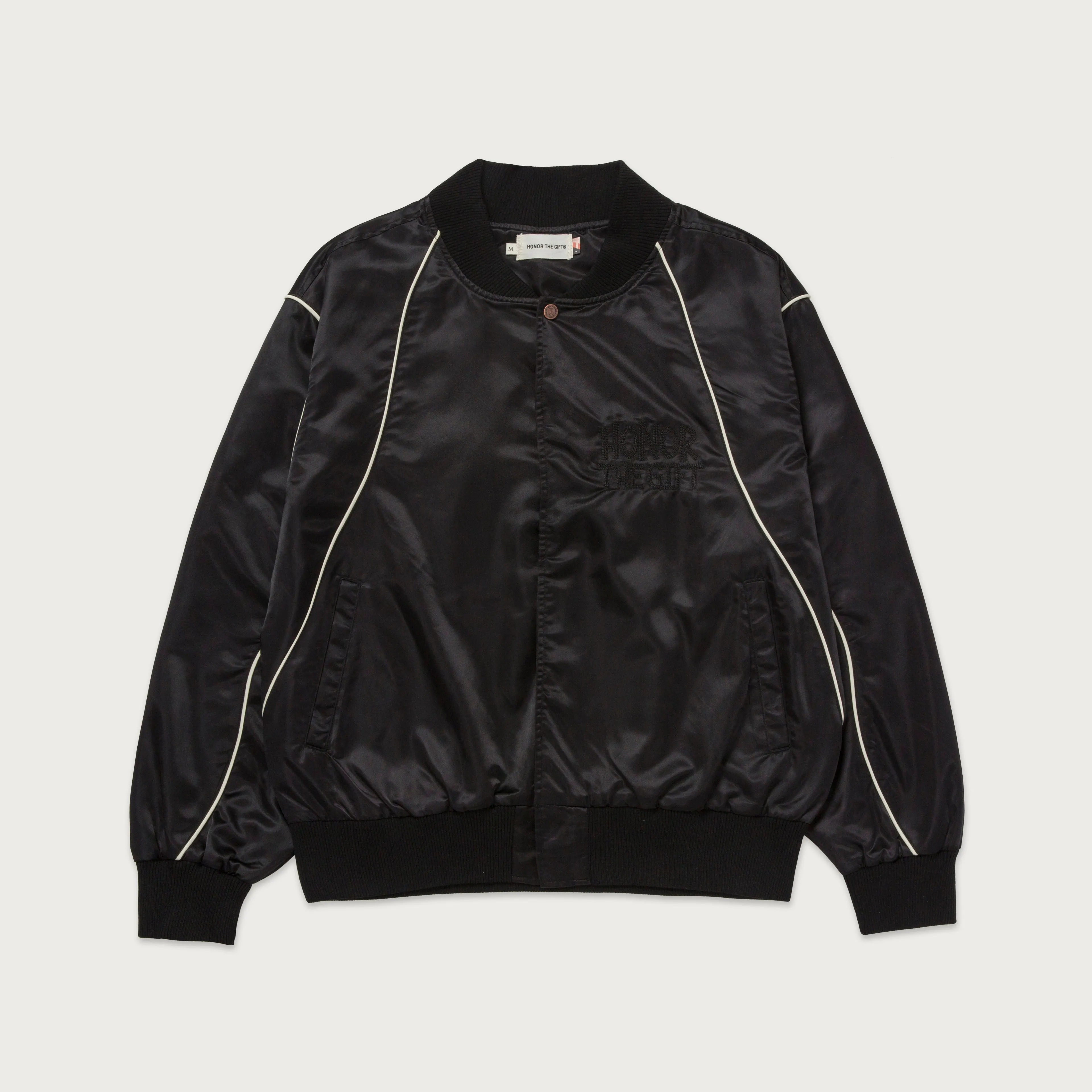 Satin Bomber Jacket - Black sold by Honor the Gift