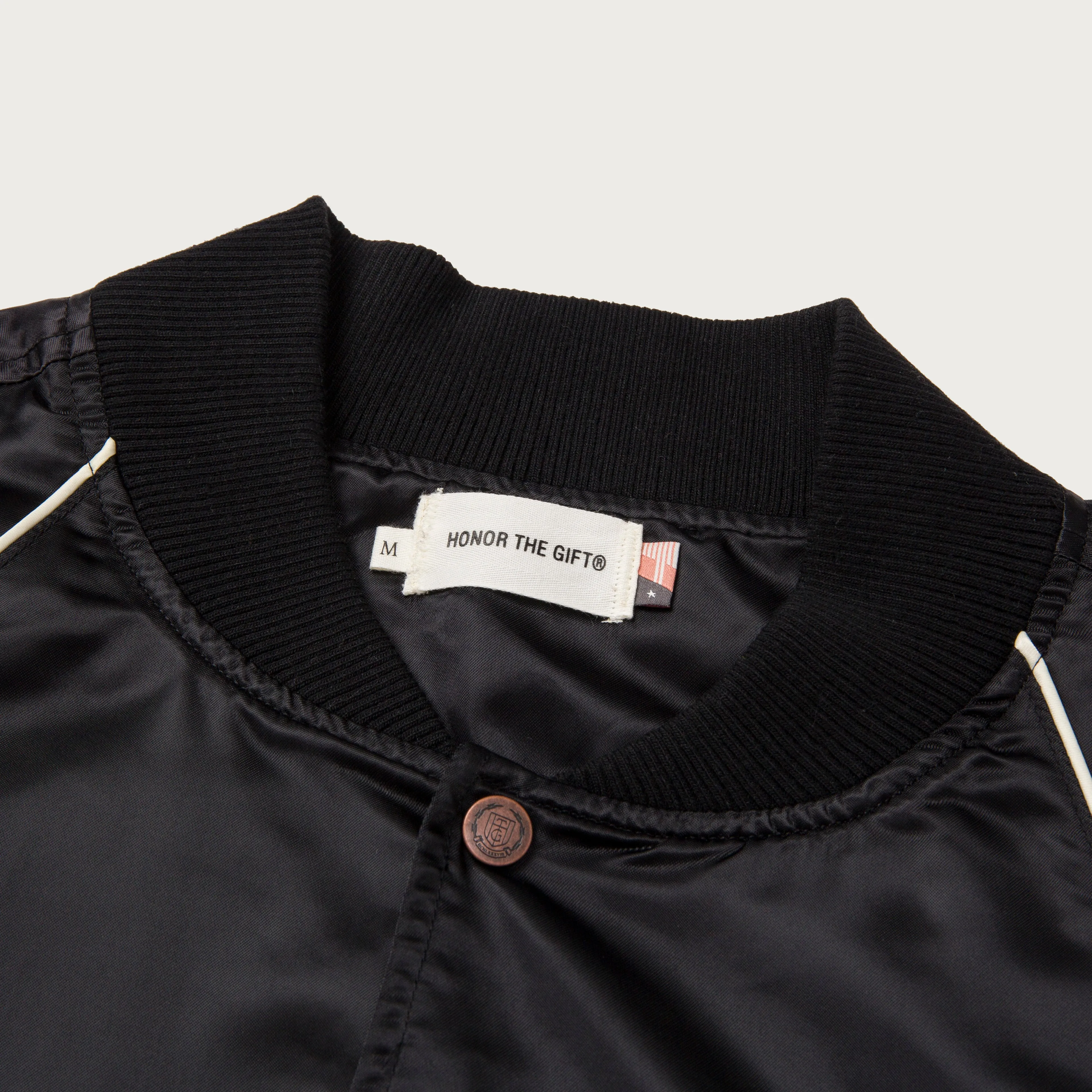 Satin Bomber Jacket - Black sold by Honor the Gift product image thumbnail 4