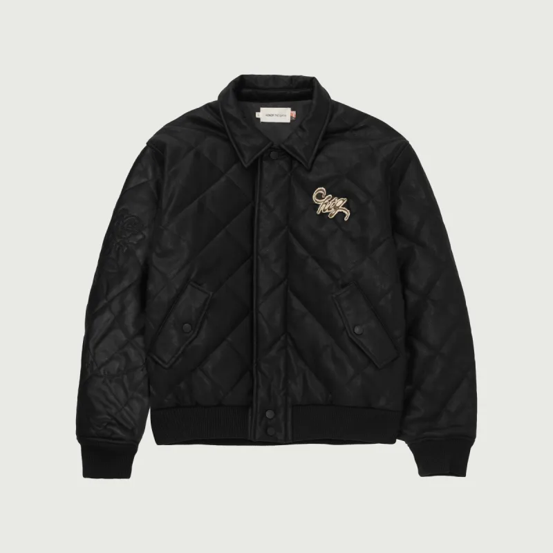 Womens Quilted Bomber - Black sold by Honor the Gift