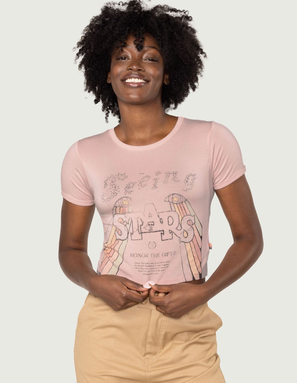 Women's Seeing Stars T-Shirt - Peach sold by Honor the Gift product image thumbnail 5