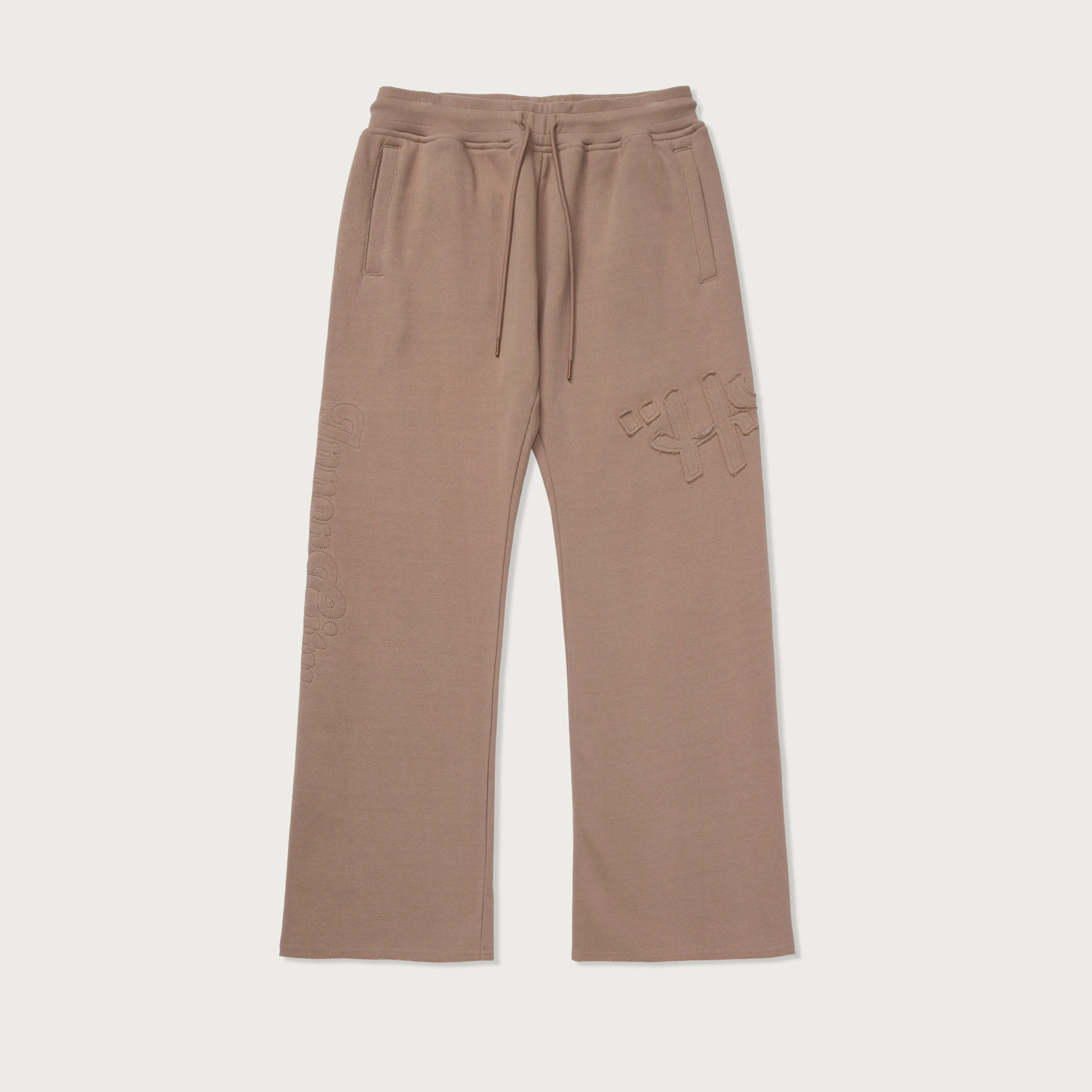 Script Embroidered Sweats - Lt. Brown sold by Honor the Gift