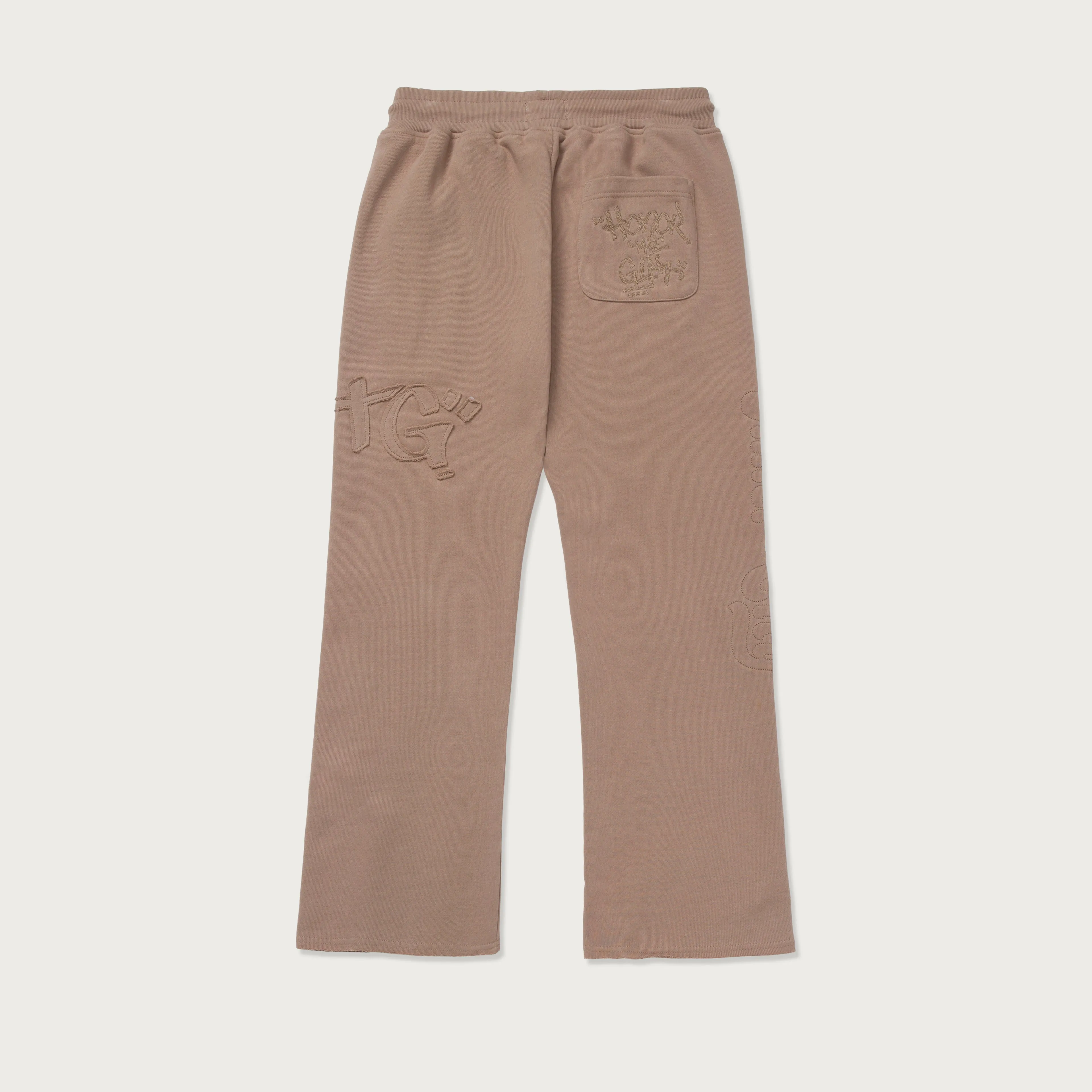 Script Embroidered Sweats - Lt. Brown sold by Honor the Gift product image thumbnail 2
