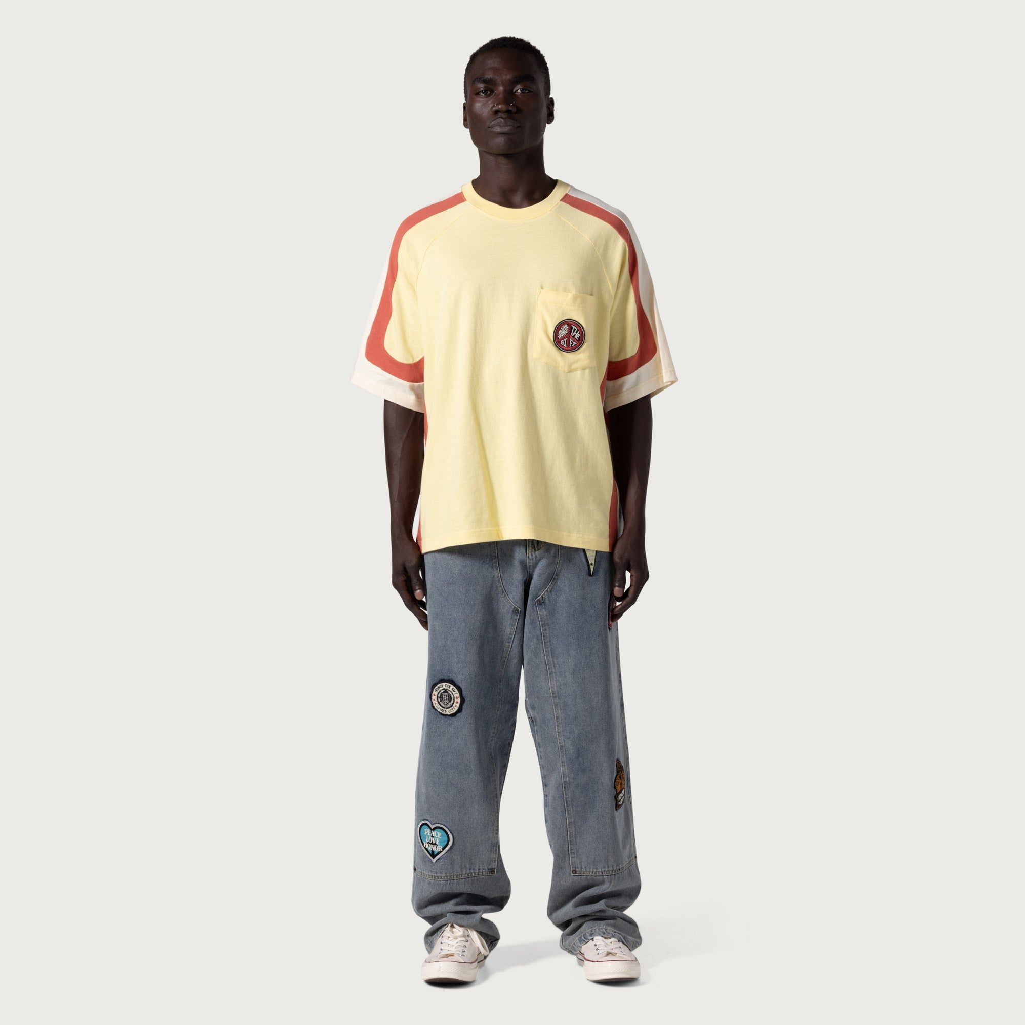 S/S Panel Pocket T-Shirt - Yellow sold by Honor the Gift product image thumbnail 3