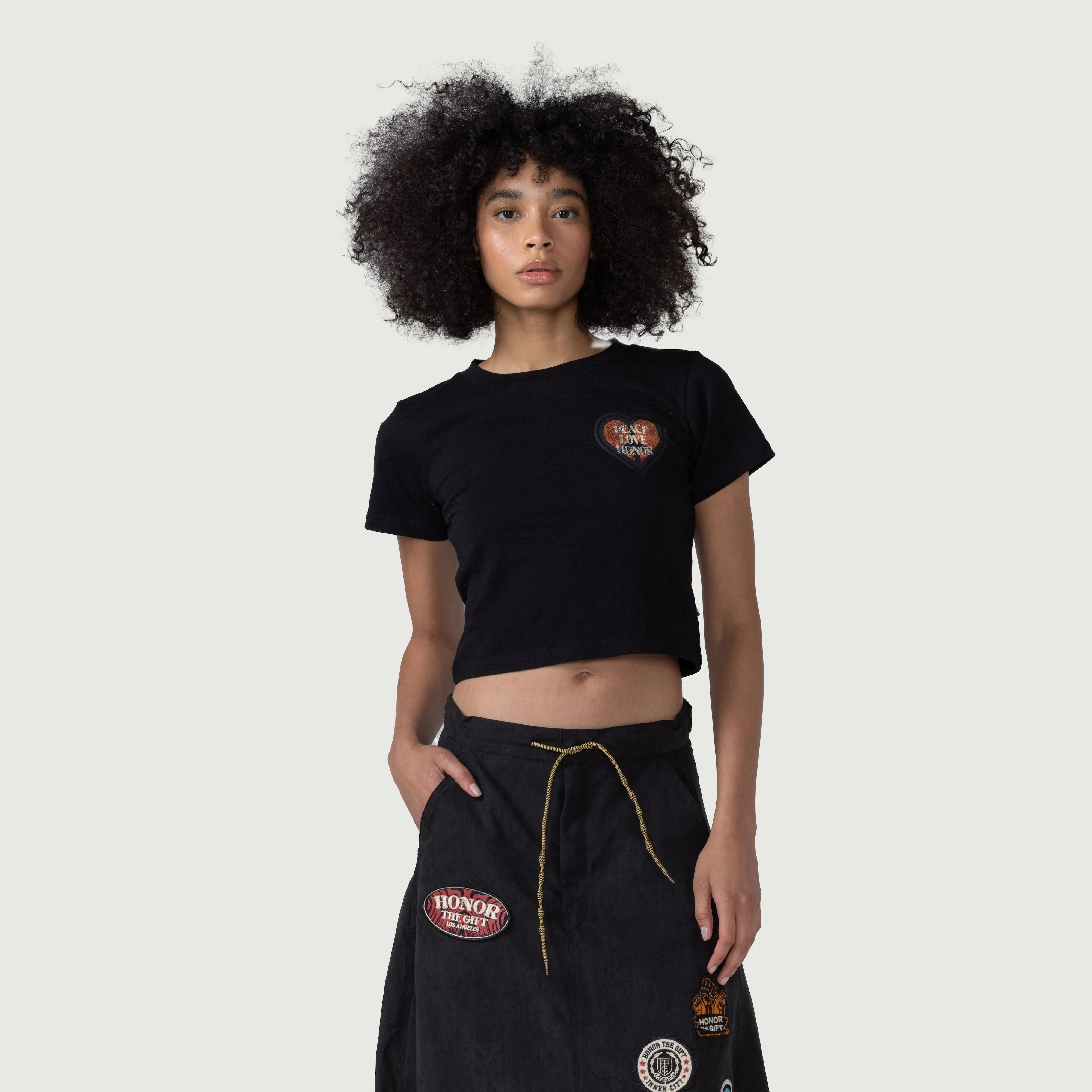 Womens Honor Peace Love T-Shirt - Black sold by Honor the Gift product image thumbnail 4