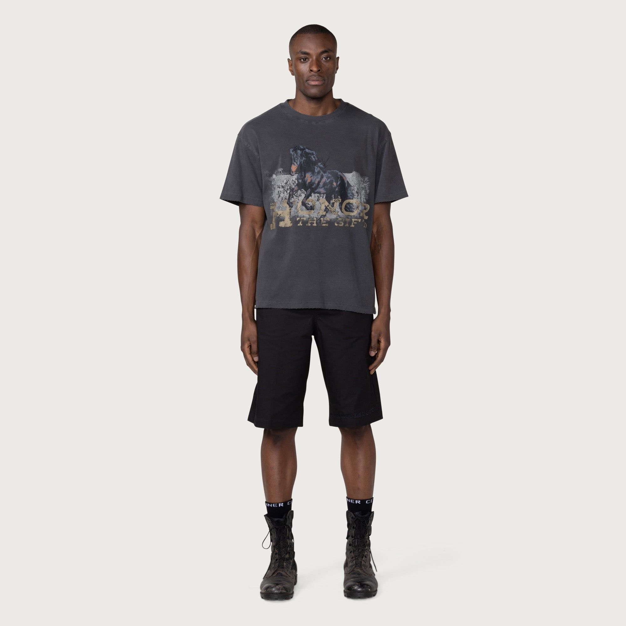 Work Horse T-Shirt - Black sold by Honor the Gift product image thumbnail 2