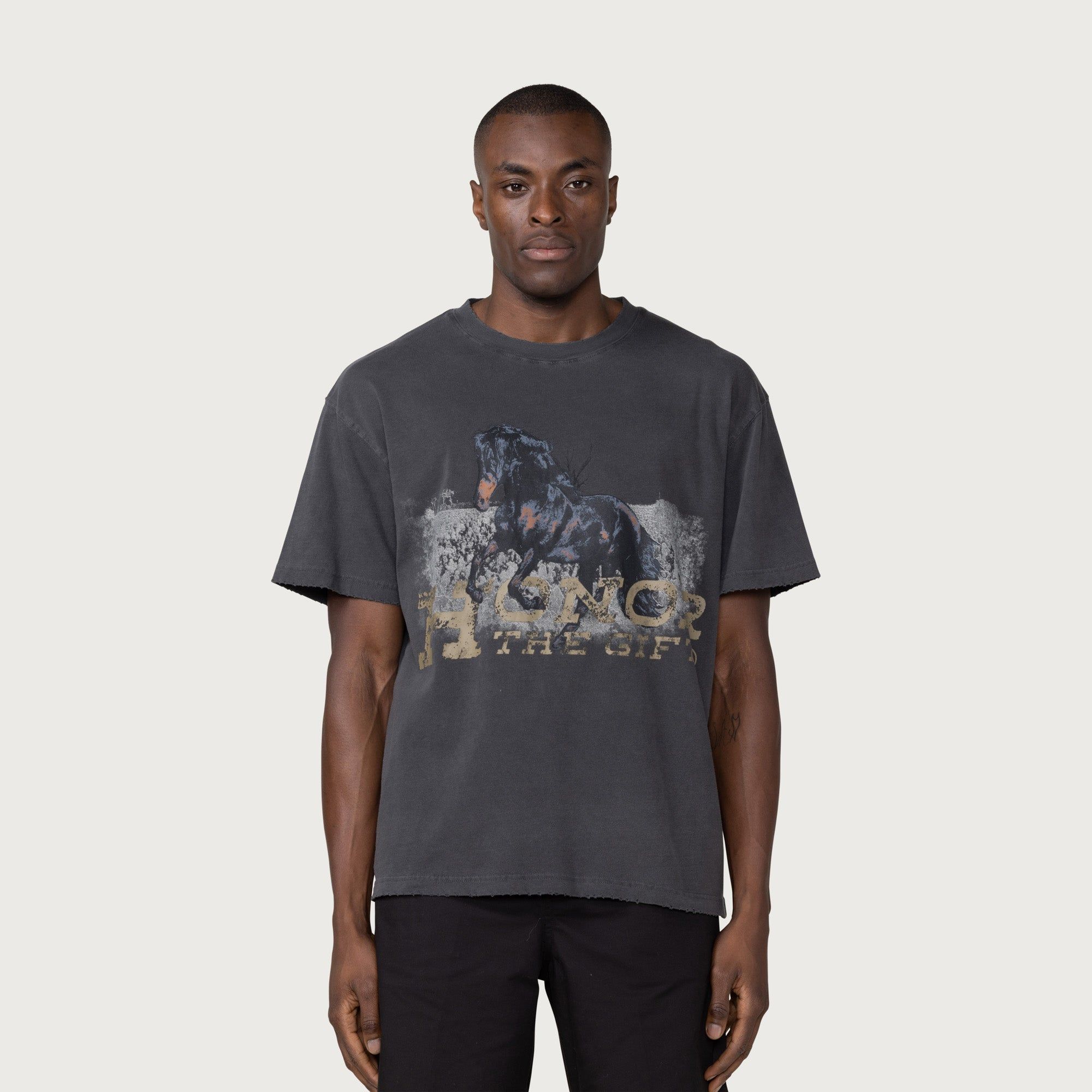 Work Horse T-Shirt - Black sold by Honor the Gift product image thumbnail 4