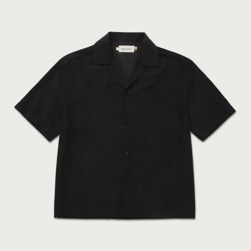 Womens Peached Camp Shirt - Black sold by Honor the Gift