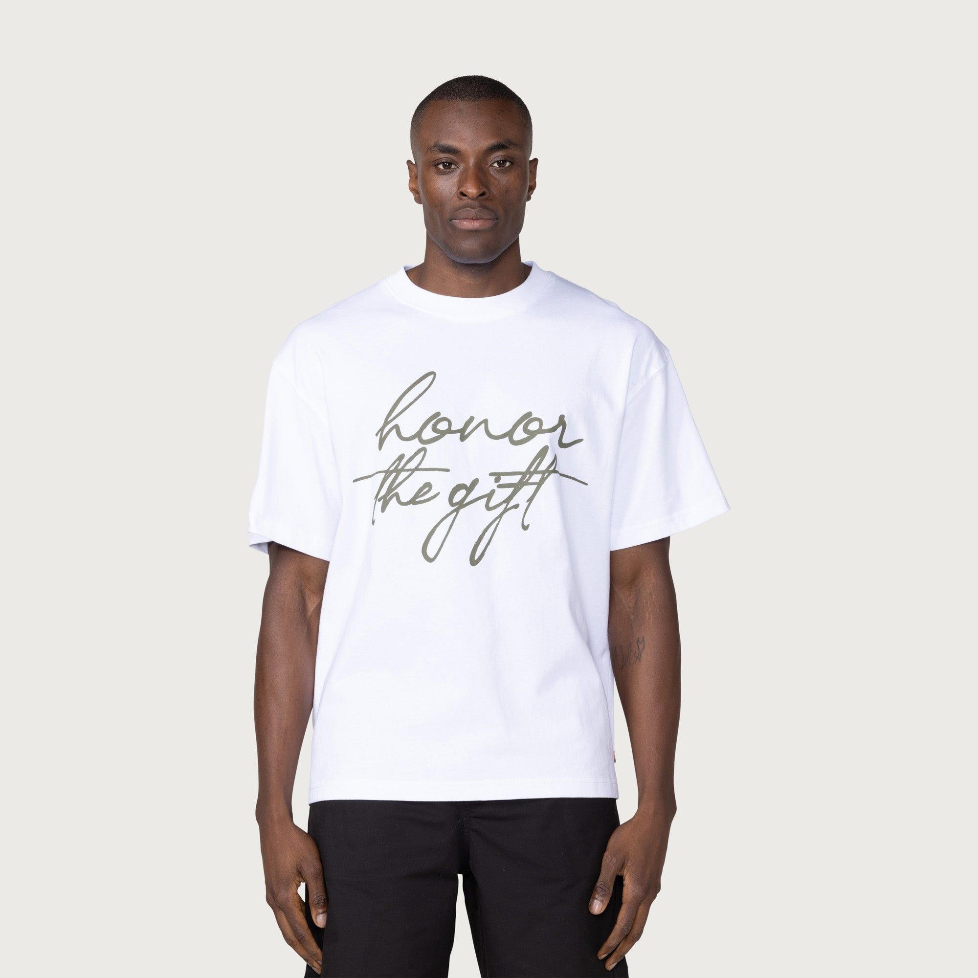 HTG® Script T-Shirt - White sold by Honor the Gift product image thumbnail 4
