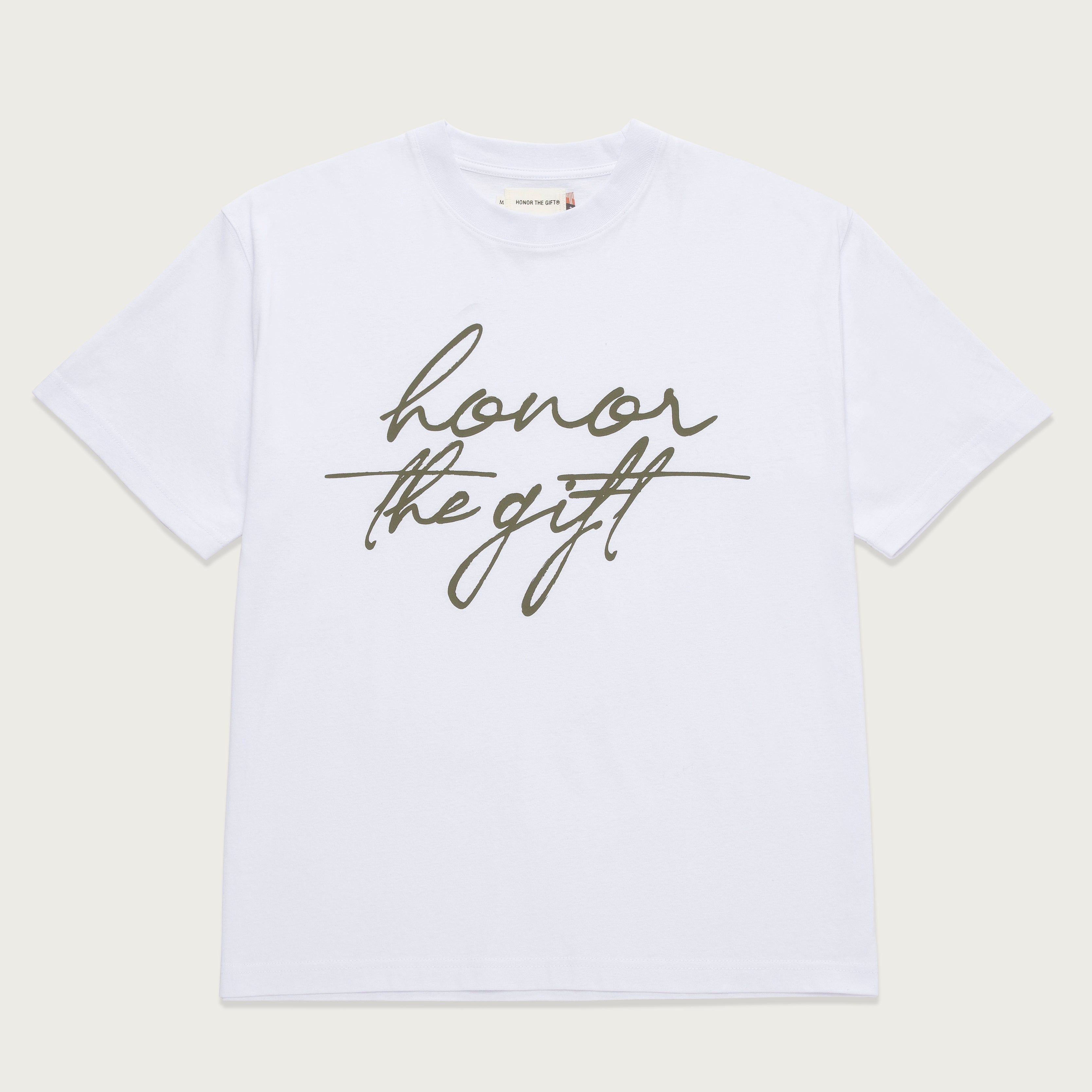 HTG® Script T-Shirt - White sold by Honor the Gift