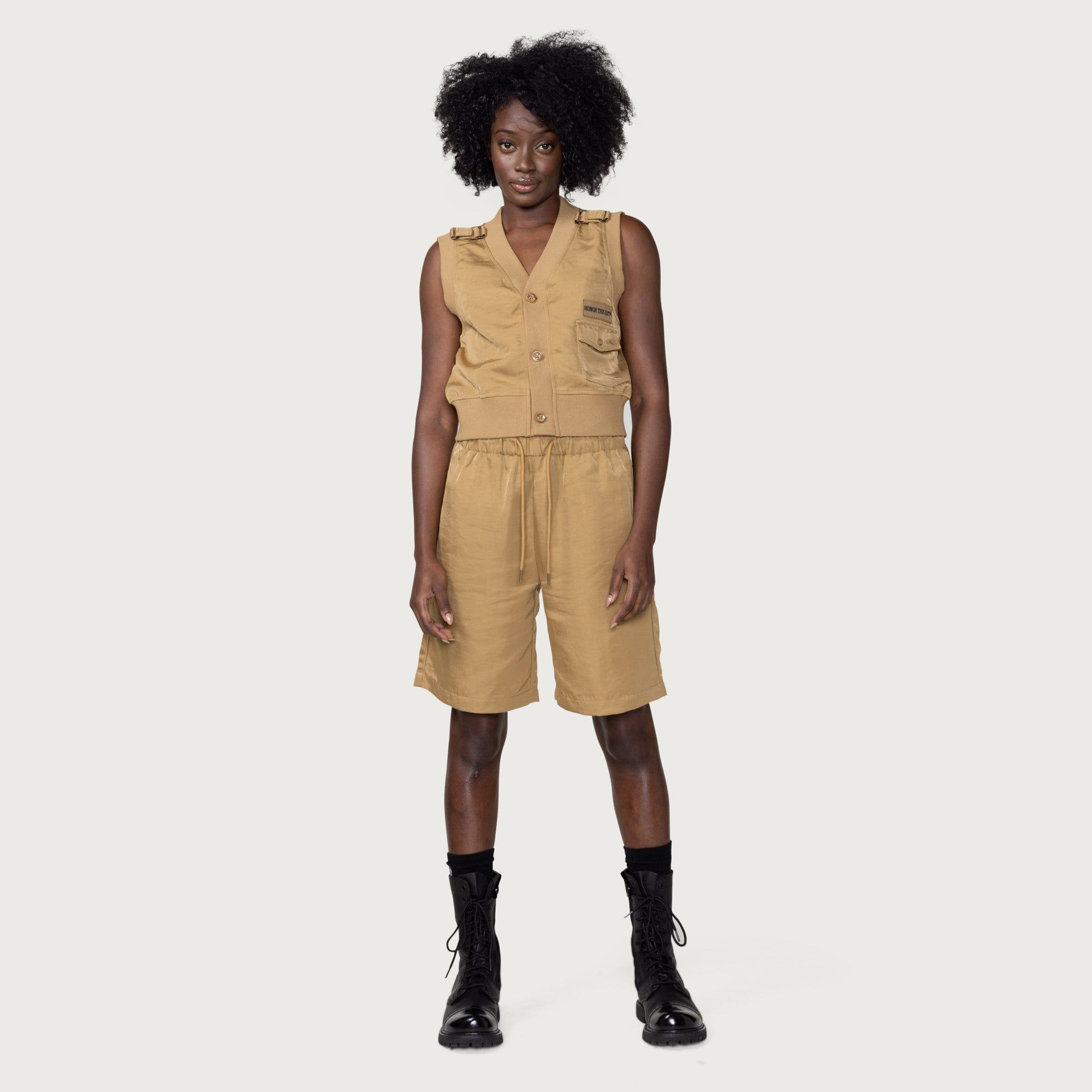Womens Shop Vest - Khaki sold by Honor the Gift product image thumbnail 2
