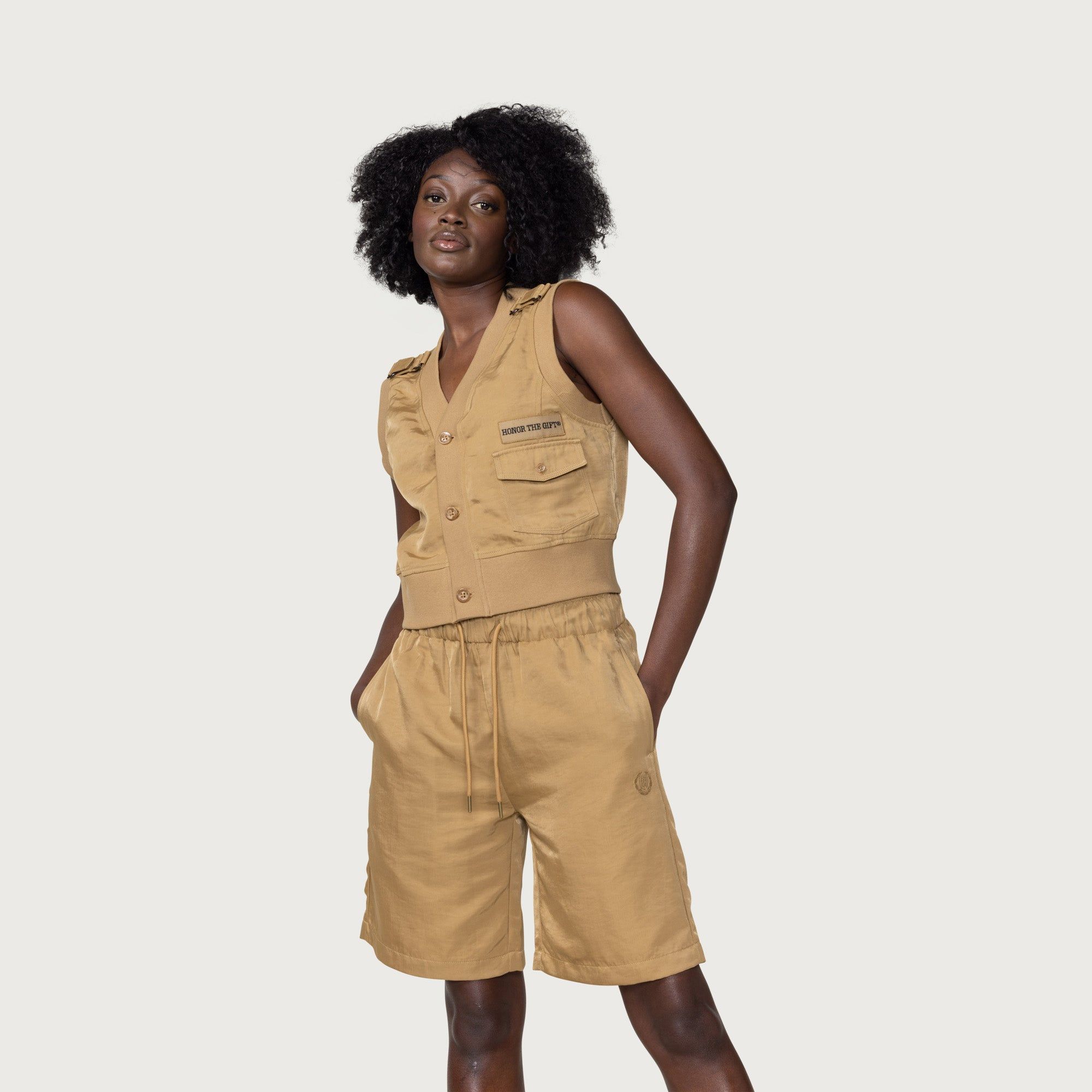 Womens Shop Vest - Khaki sold by Honor the Gift product image thumbnail 6