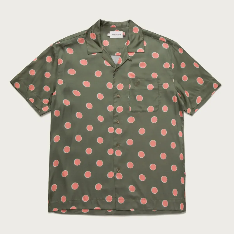 Century Camp Button Up - Green Polkadot sold by Honor the Gift