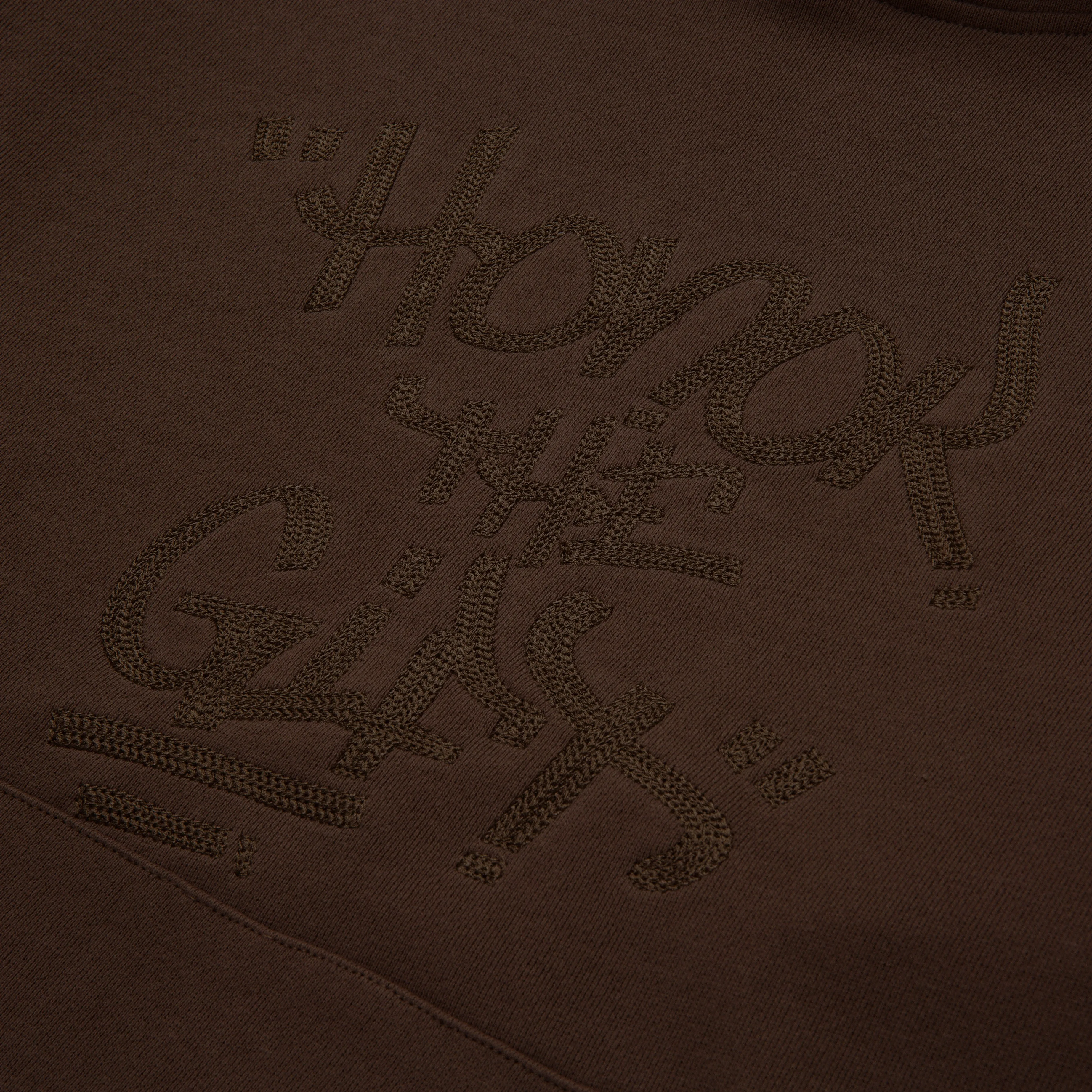 Script Embroidered Hoodie - Brown sold by Honor the Gift product image thumbnail 4