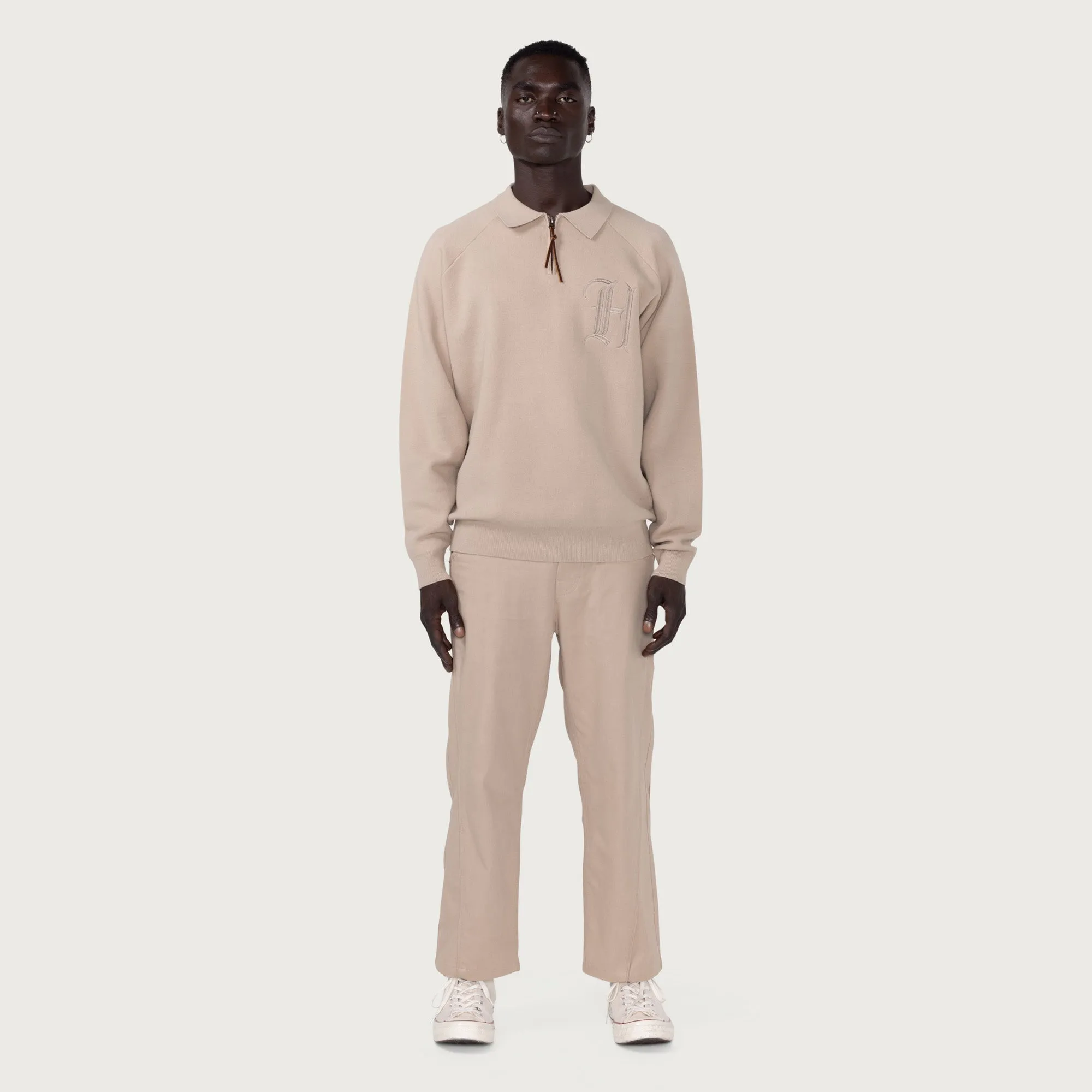 HTG® Zip Henley - Lt. Brown sold by Honor the Gift product image thumbnail 3