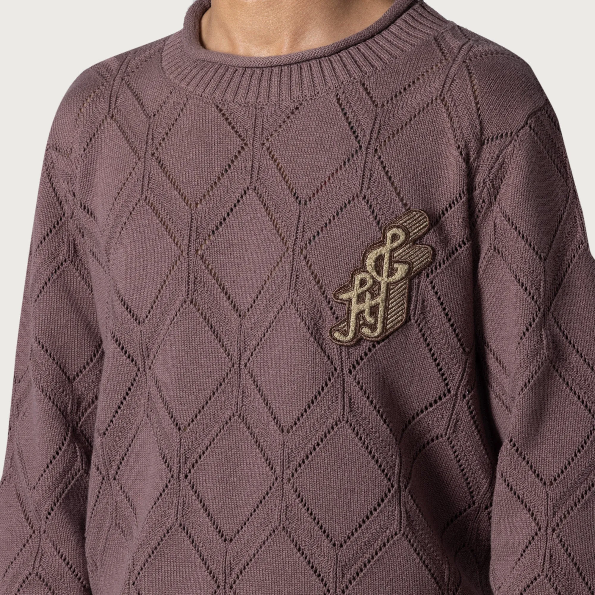 Diamond Knit Sweater - Brown sold by Honor the Gift product image thumbnail 3
