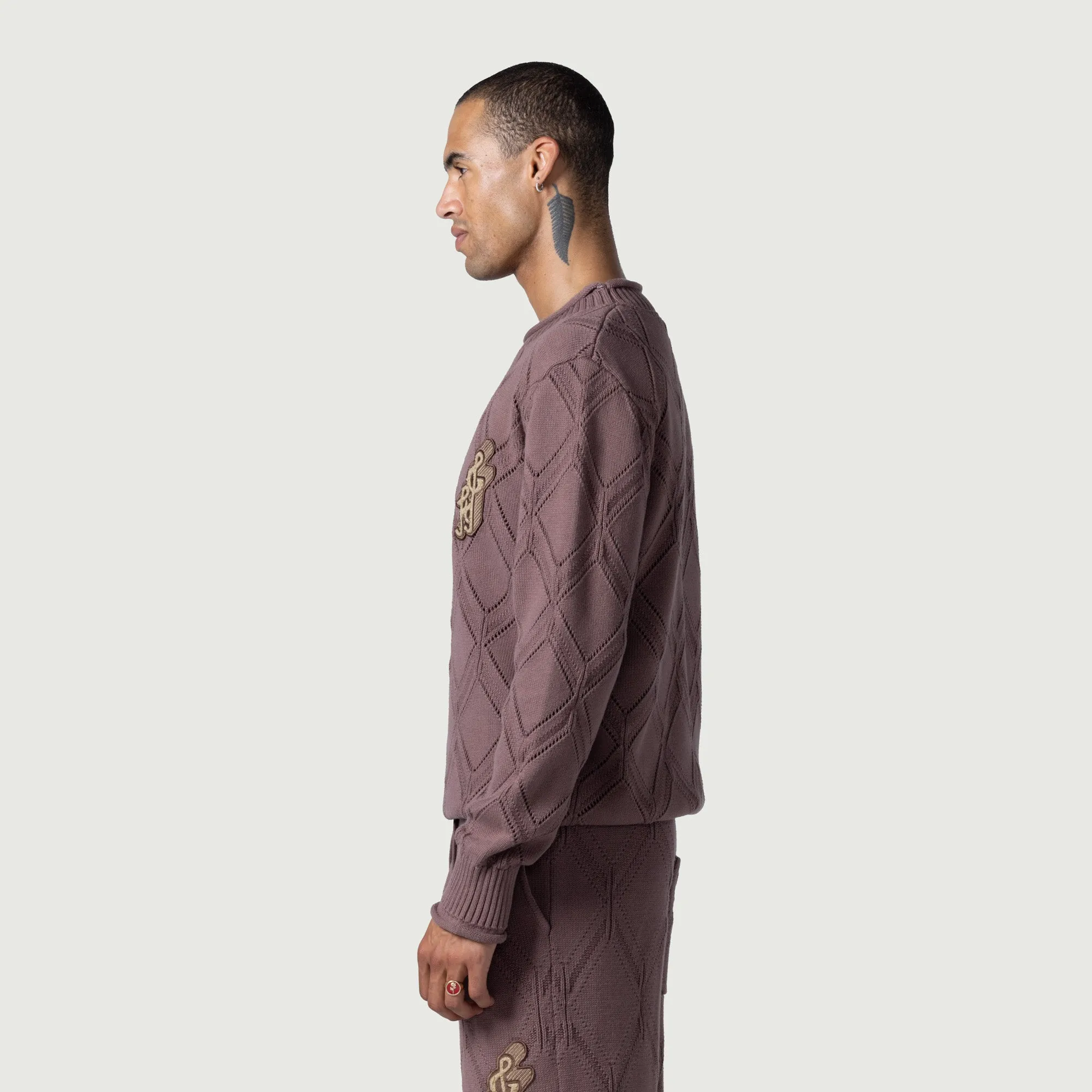 Diamond Knit Sweater - Brown sold by Honor the Gift product image thumbnail 4