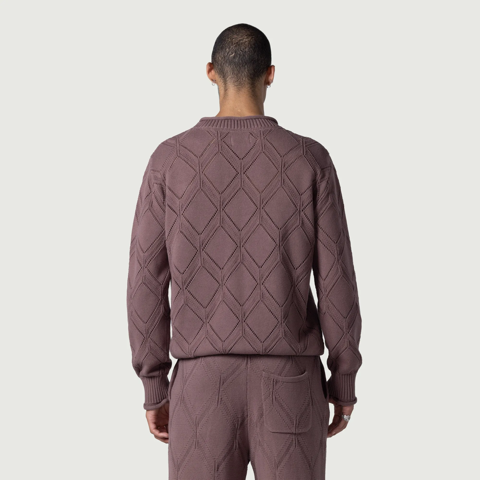 Diamond Knit Sweater - Brown sold by Honor the Gift product image thumbnail 5