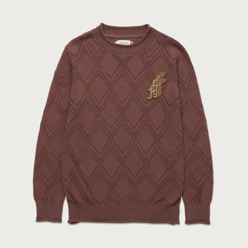 Diamond Knit Sweater - Brown made by Honor the Gift