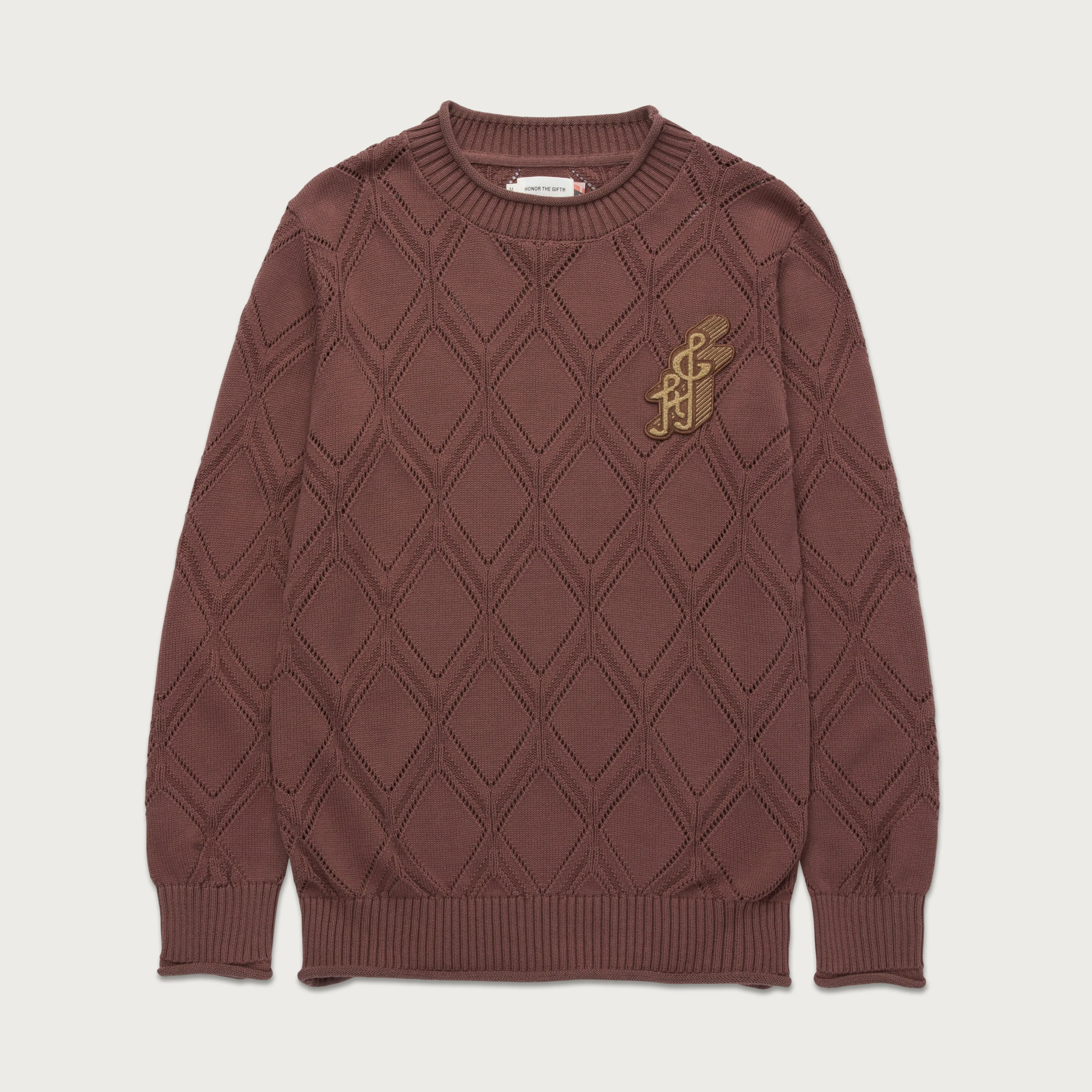 Diamond Knit Sweater - Brown sold by Honor the Gift
