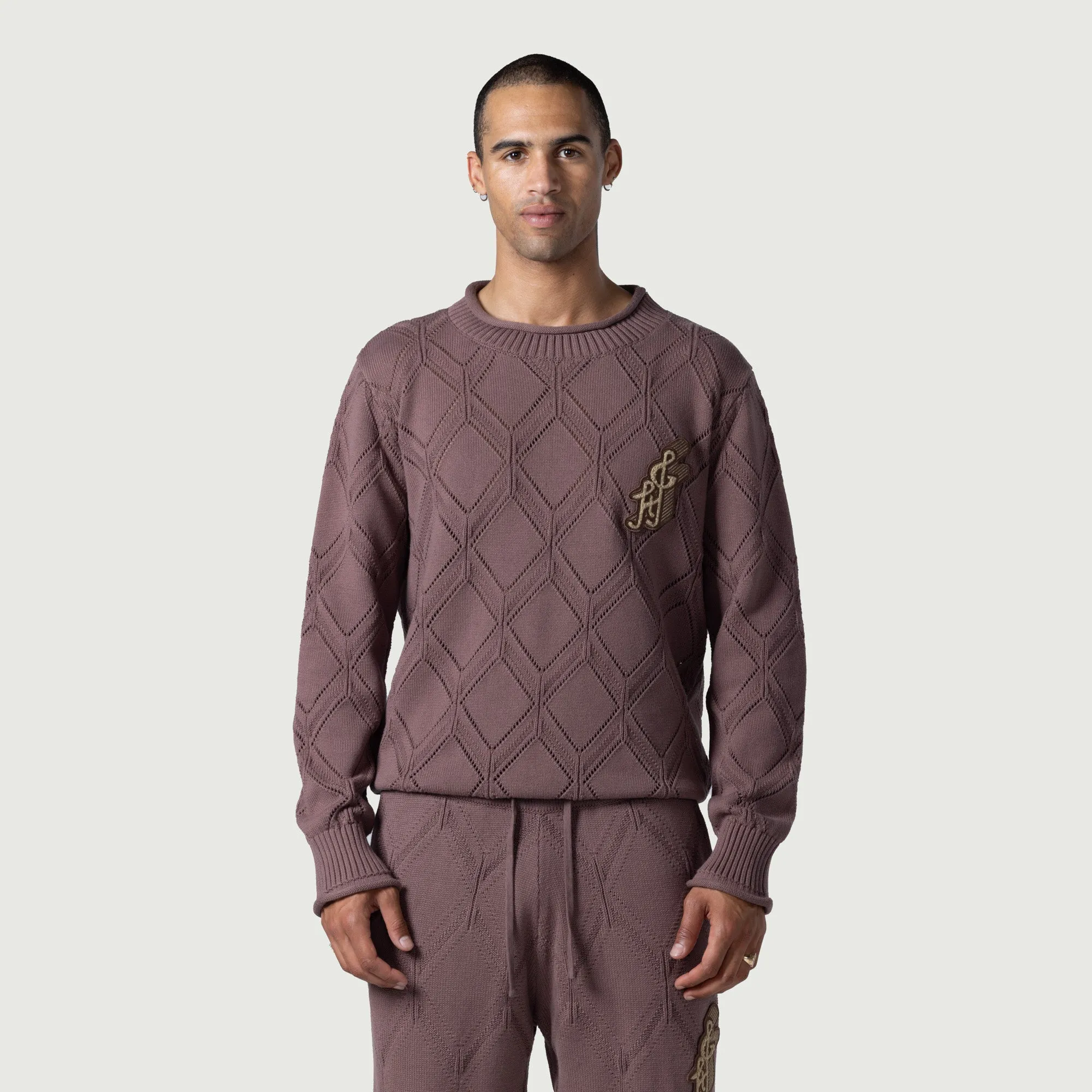 Diamond Knit Sweater - Brown sold by Honor the Gift product image thumbnail 2
