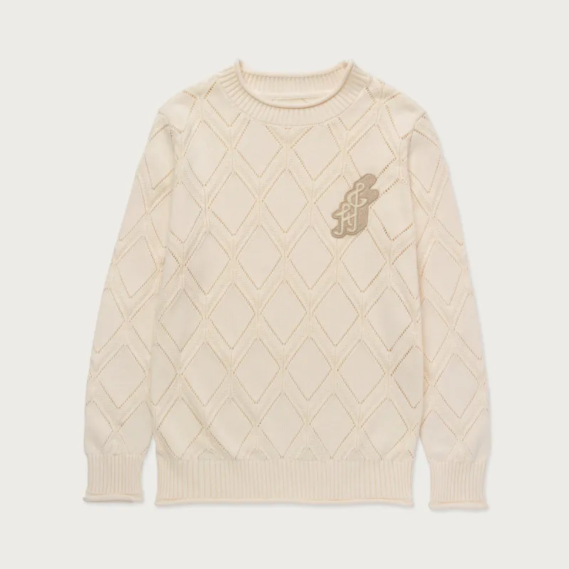 Diamond Knit Sweater - Cream made by Honor the Gift