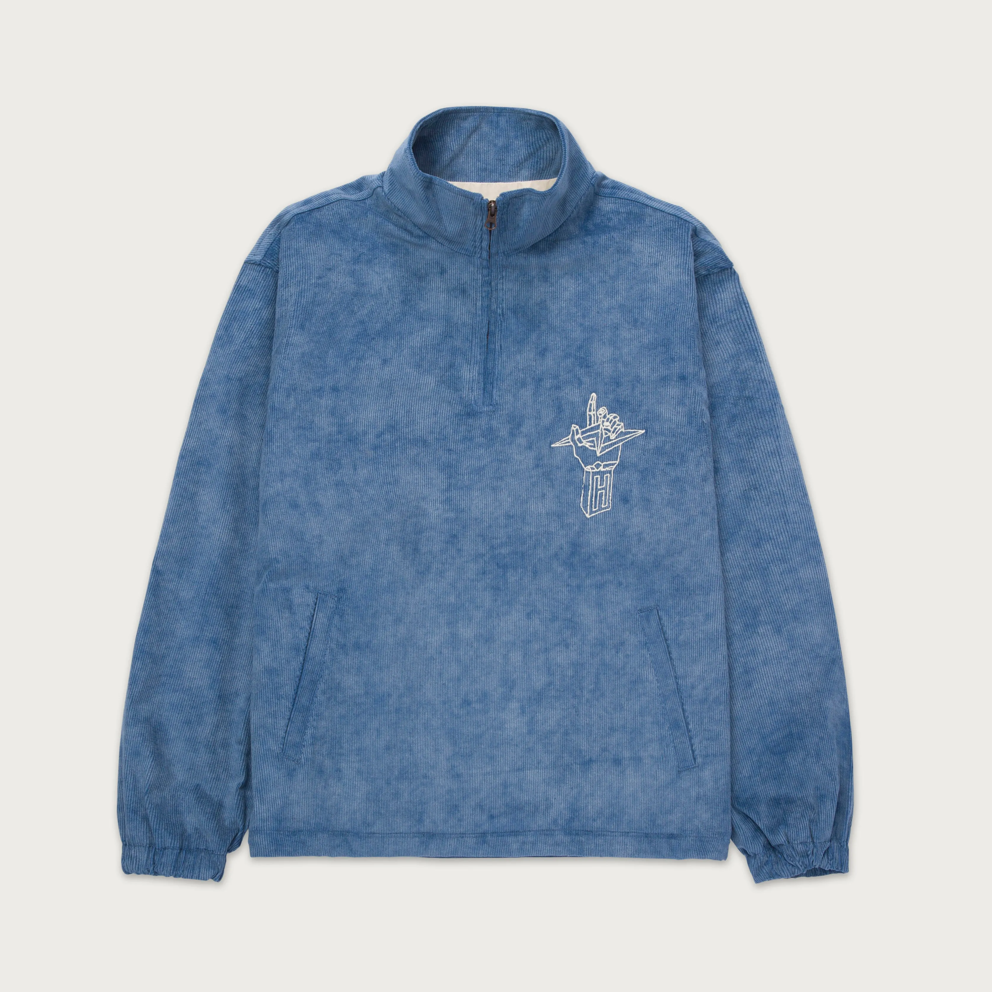 Corduroy Qtr Zip Anorak - Blue sold by Honor the Gift