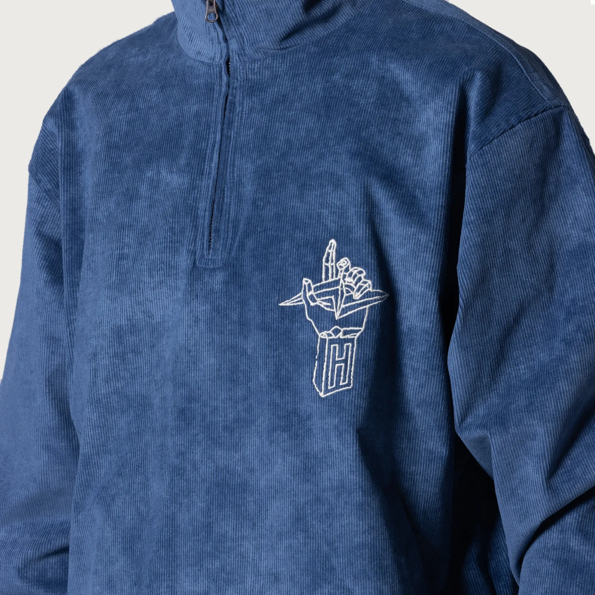 Corduroy Qtr Zip Anorak - Blue sold by Honor the Gift product image thumbnail 3