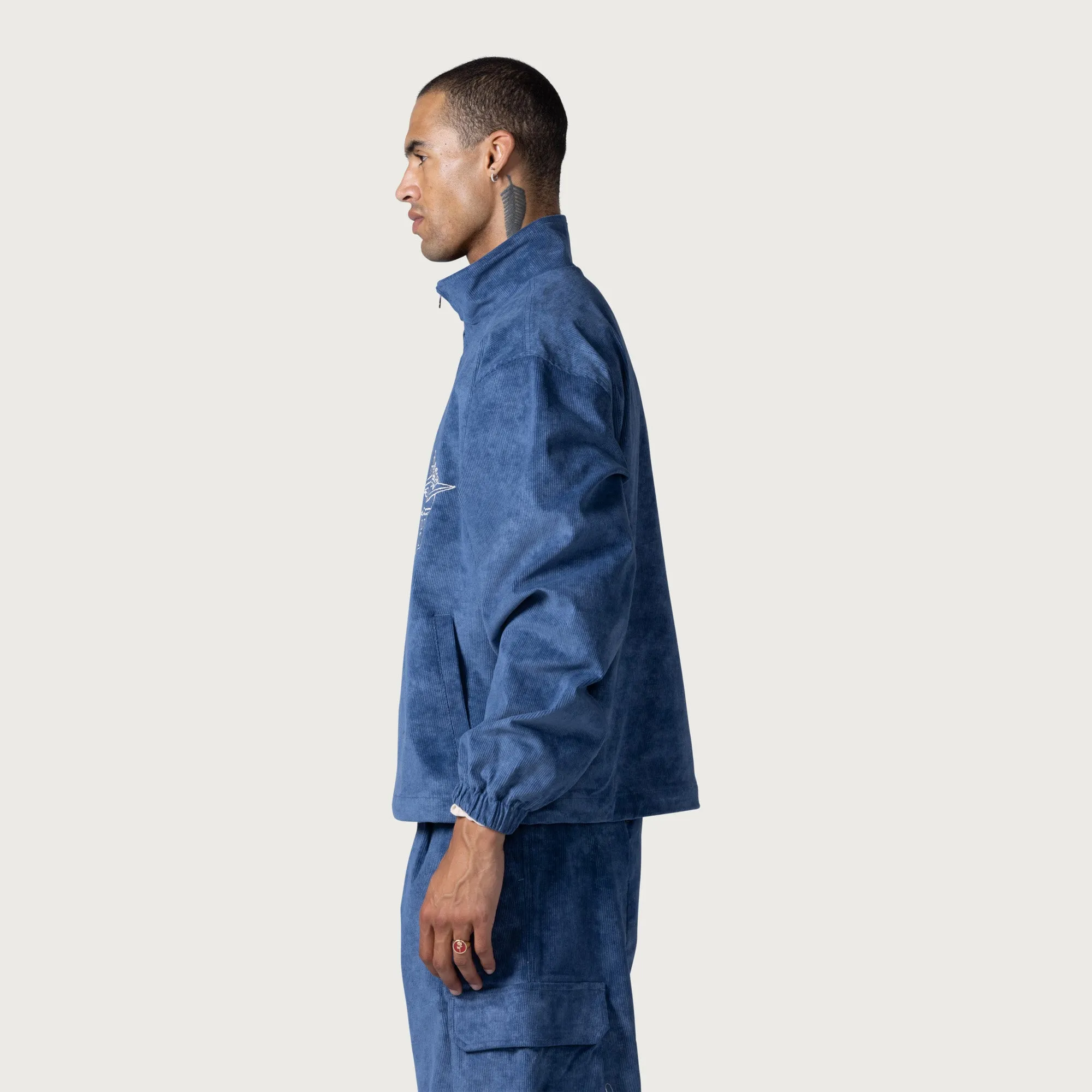 Corduroy Qtr Zip Anorak - Blue sold by Honor the Gift product image thumbnail 4