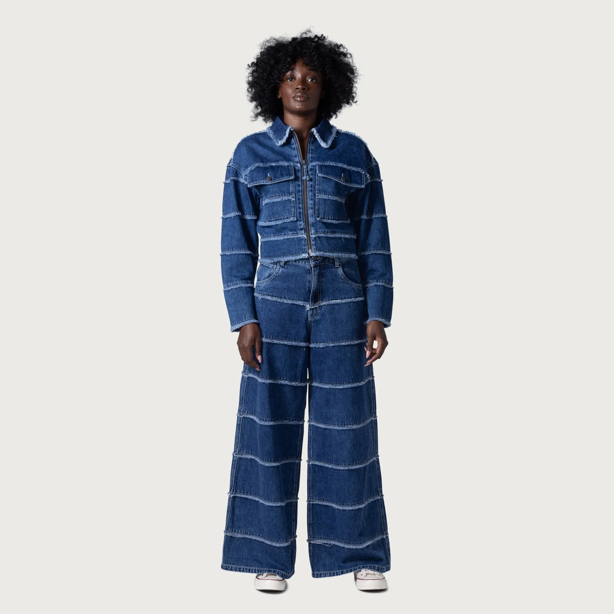 Womens Wide Leg Panel Denim Pant - Indigo sold by Honor the Gift product image thumbnail 2